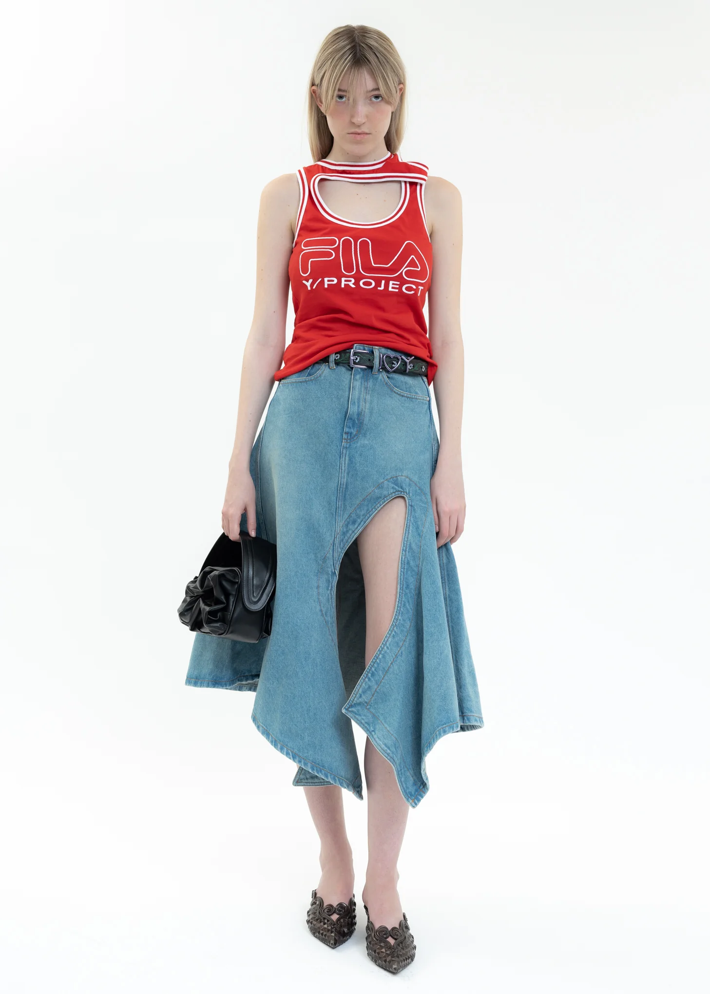 Blue CUT OUT DENIM Skirt - Image 6