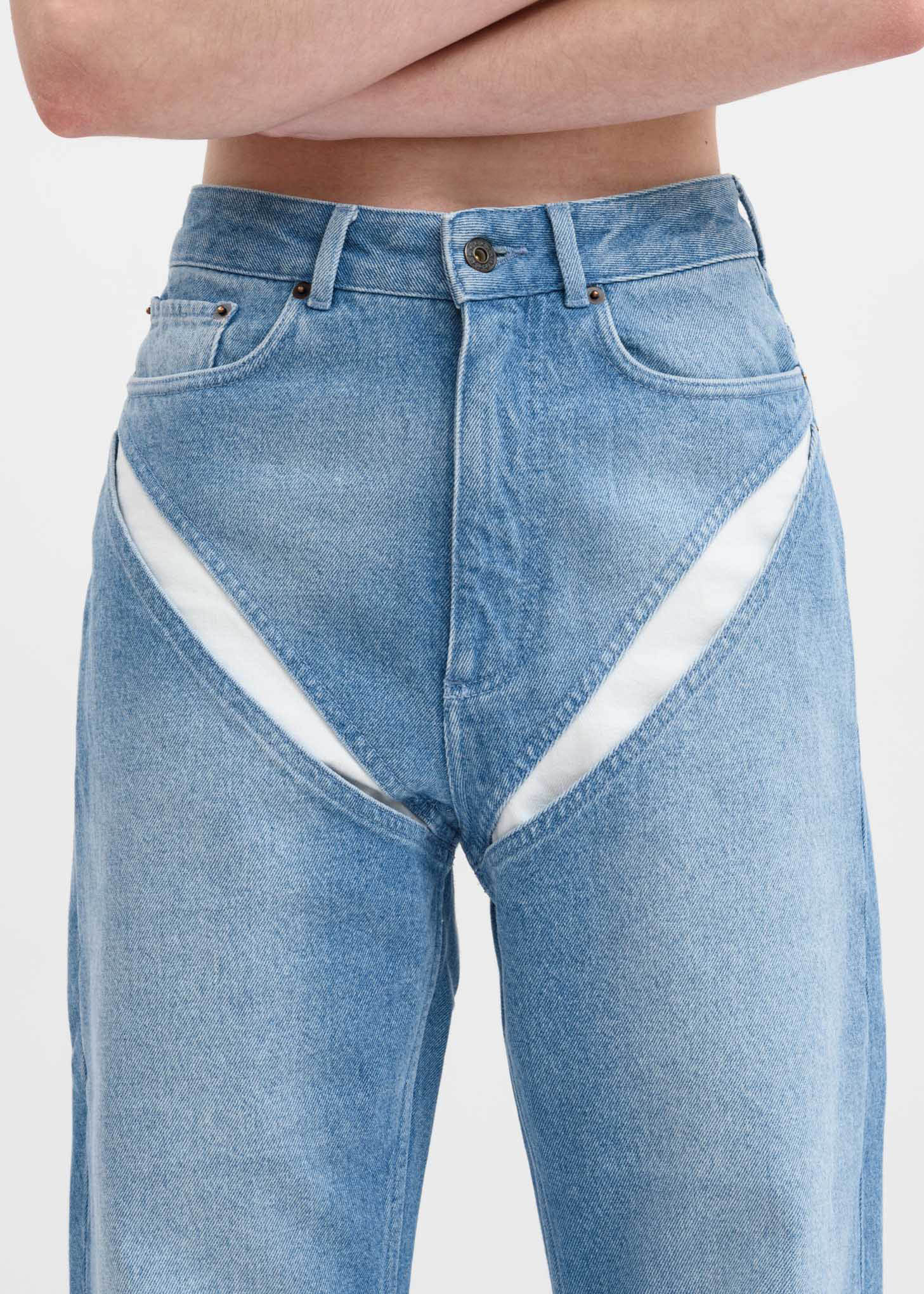 Blue Cut Out Jeans - Image 3