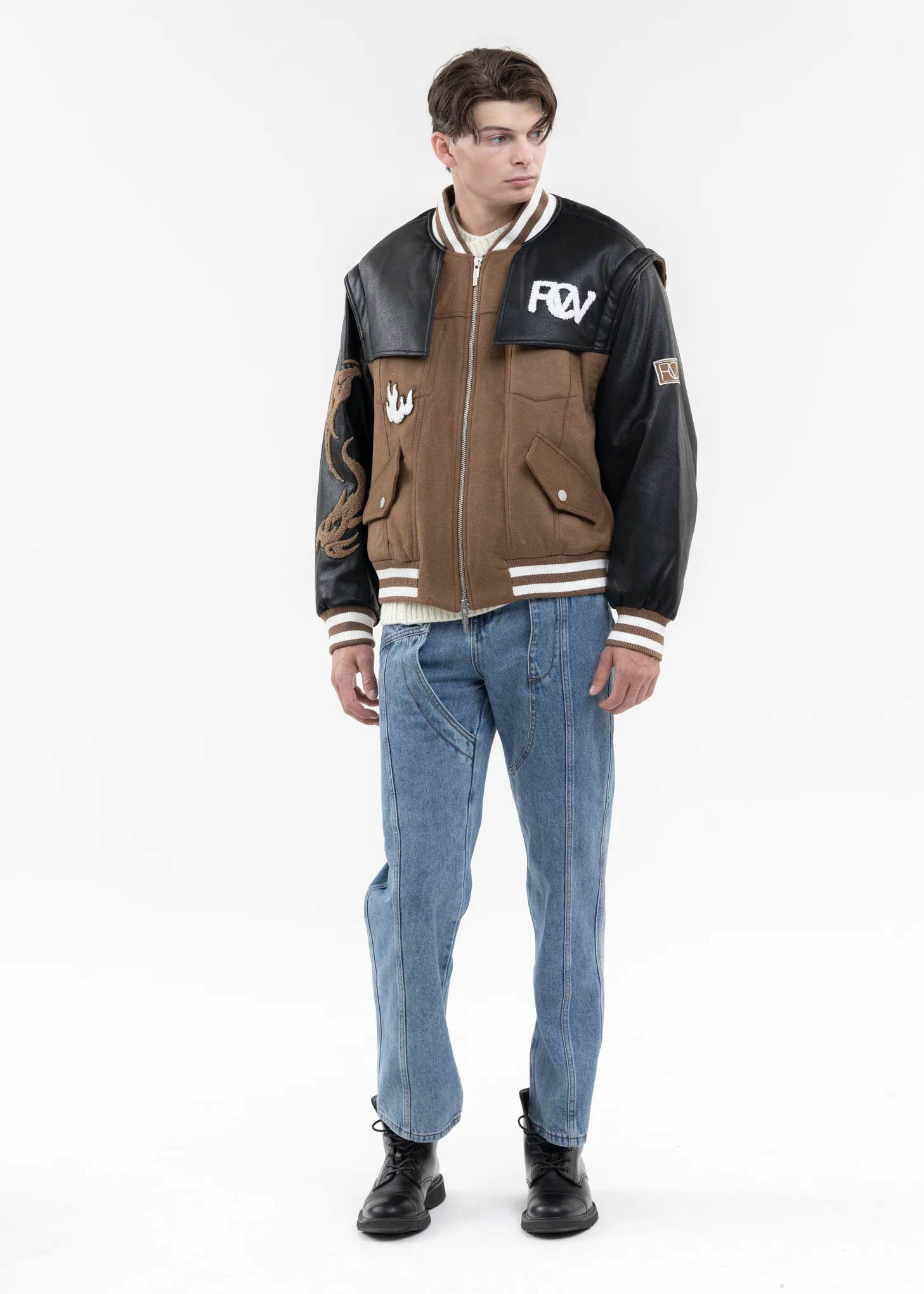 BLUE DECONSTRUCTED 2 IN 1 DENIM PANTS - Image 7