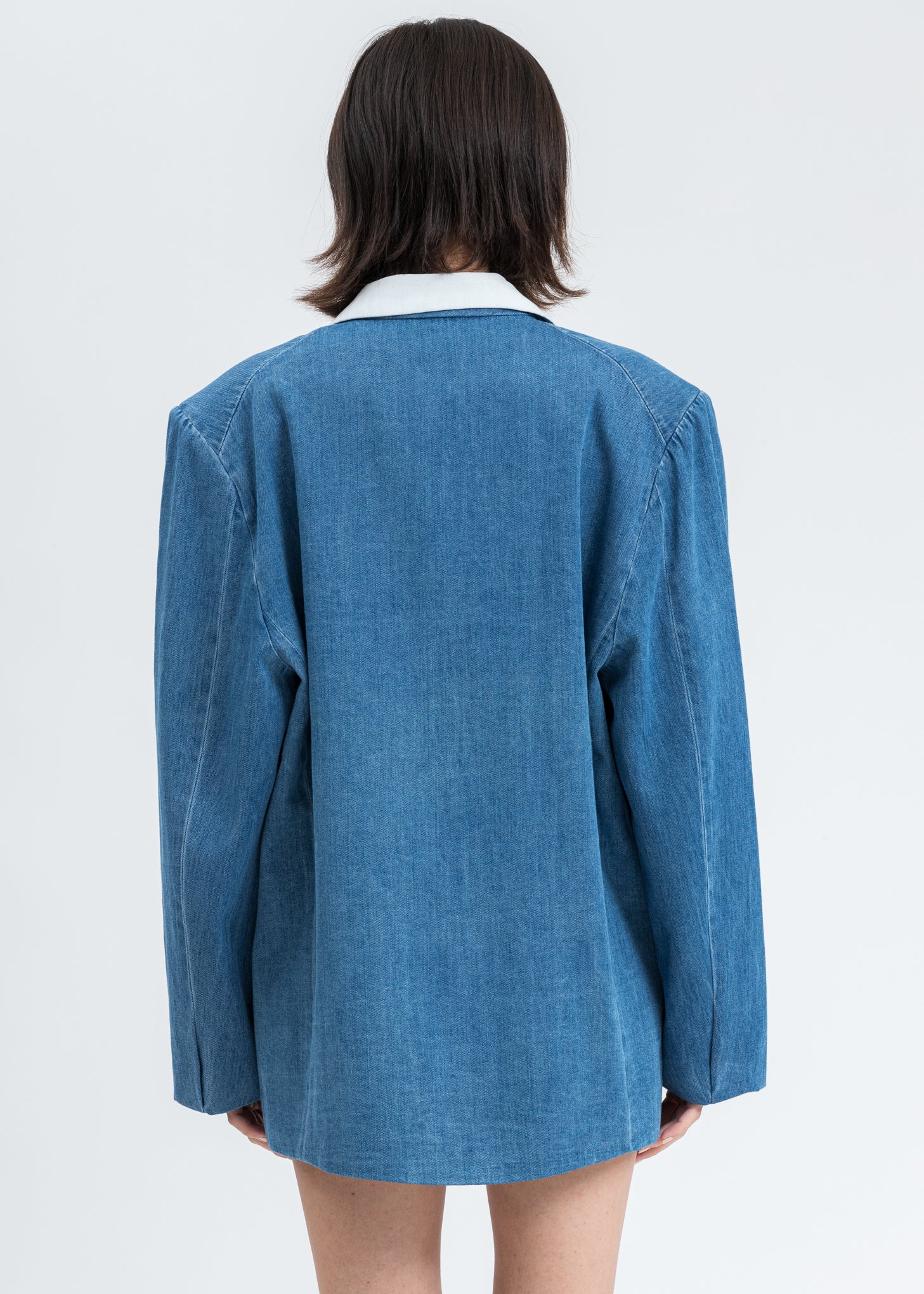 Blue Denim Oversized Blazer - Image 4