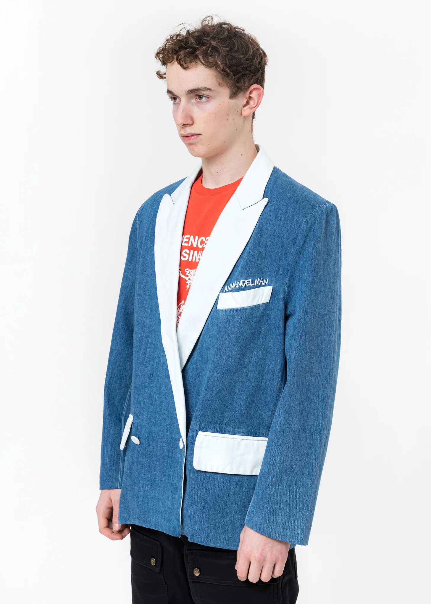 Blue Denim Oversized Blazer - Image 2