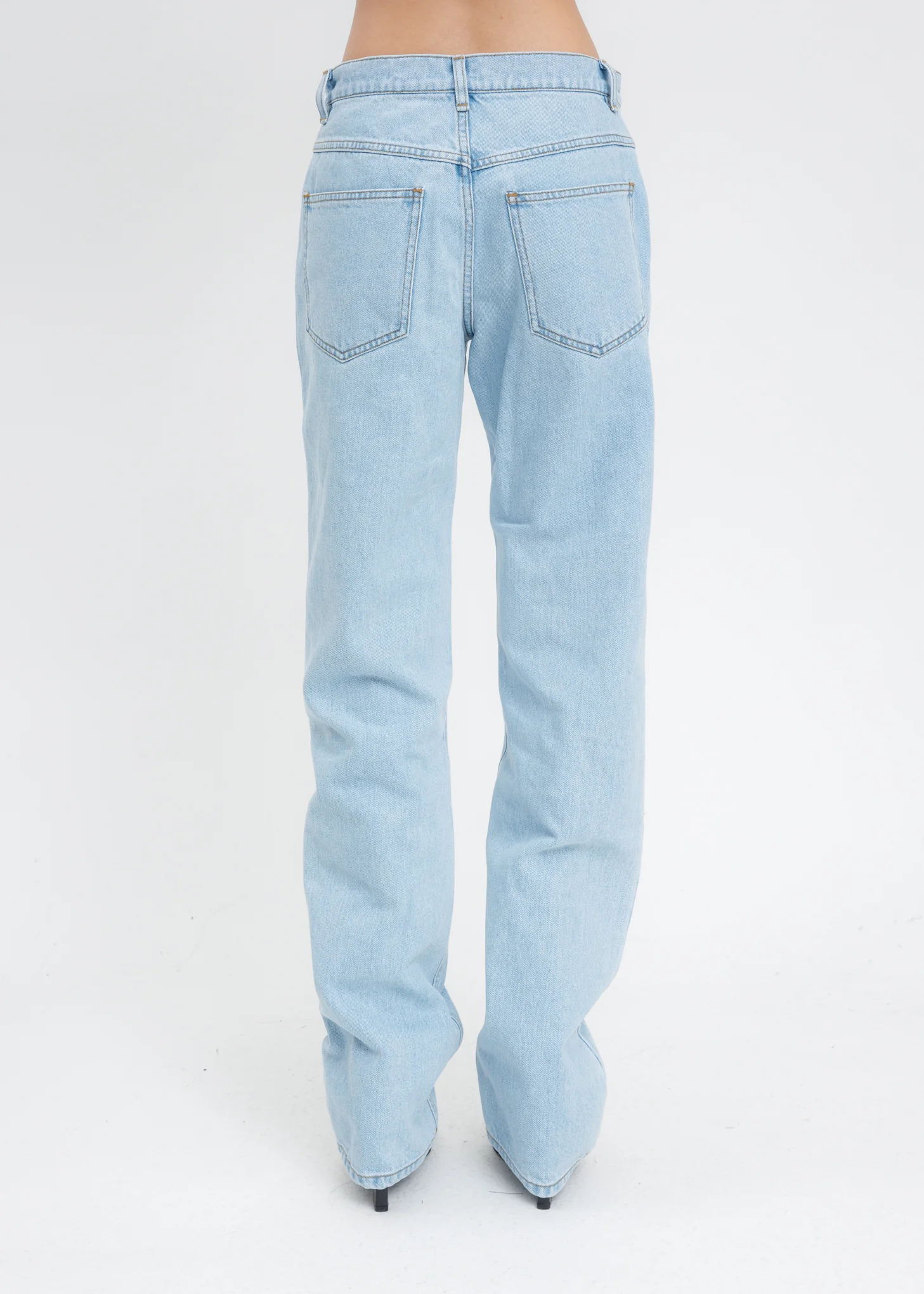 Blue Denim Straight Pants - Image 3