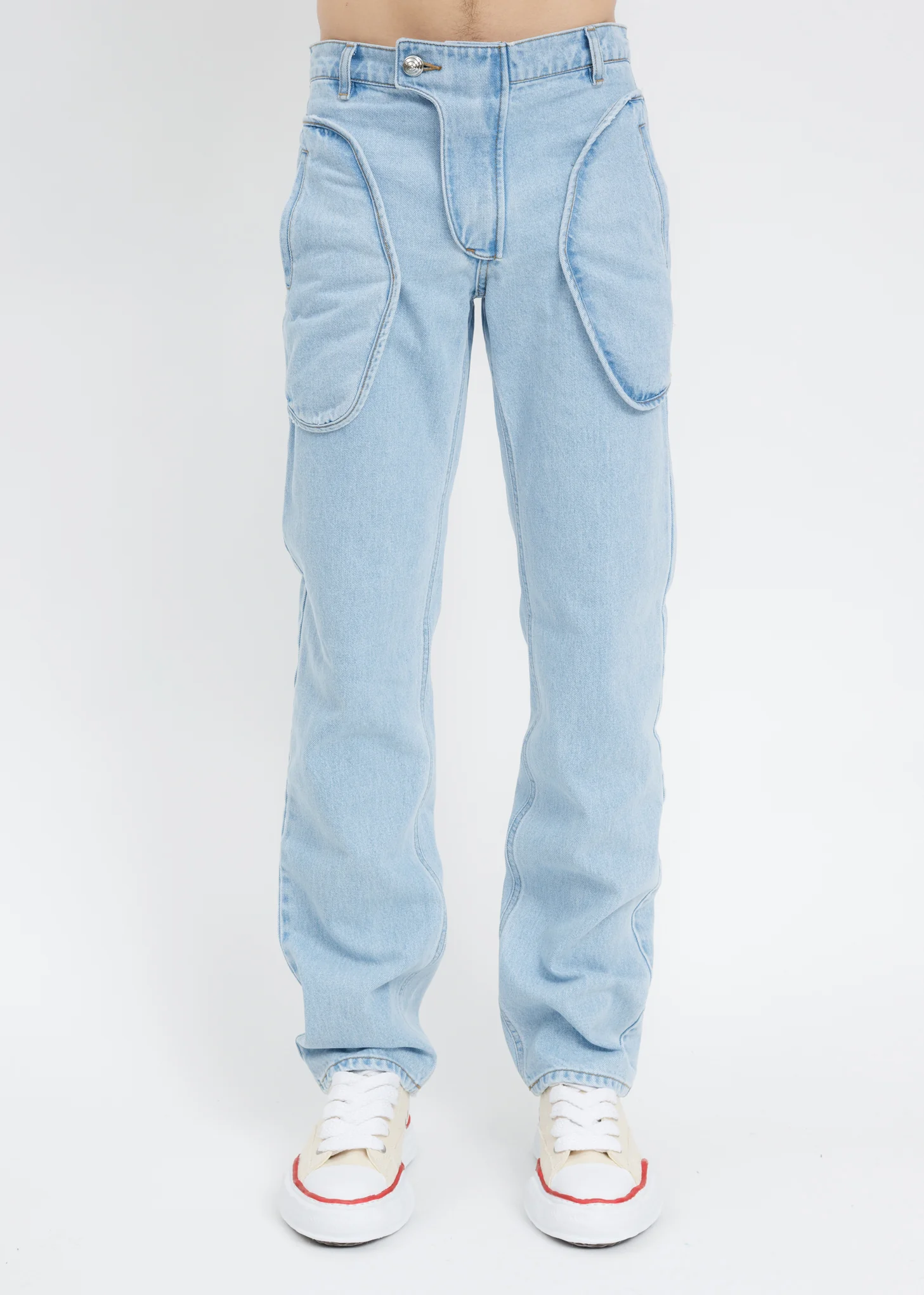 Blue Denim Straight Pants