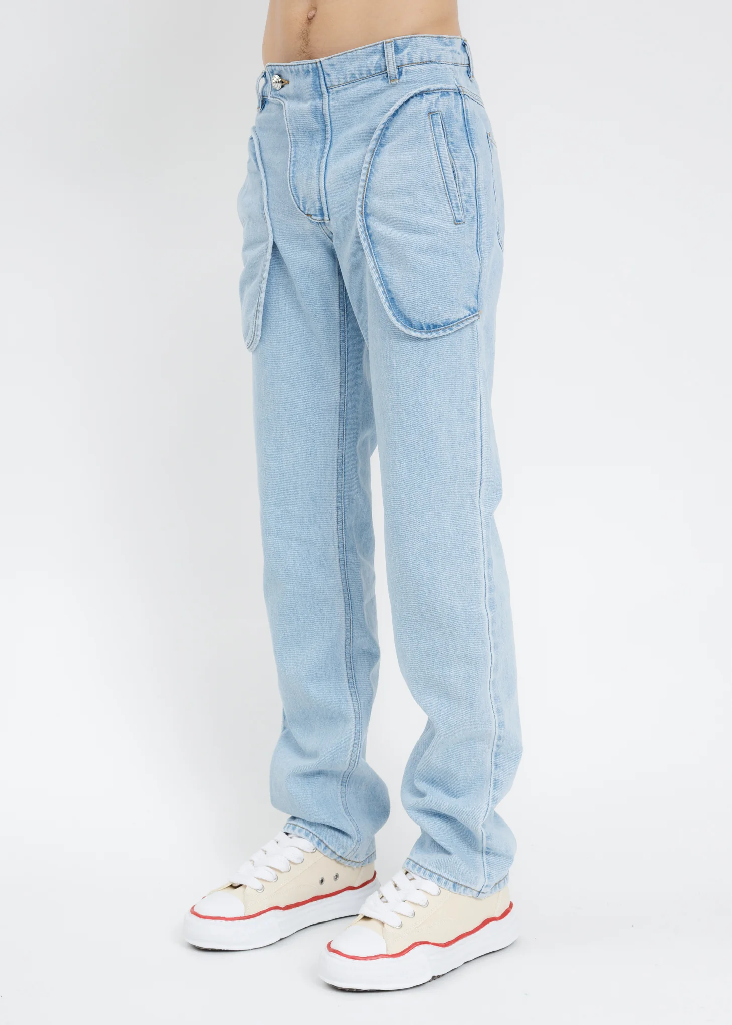 Blue Denim Straight Pants - Image 3