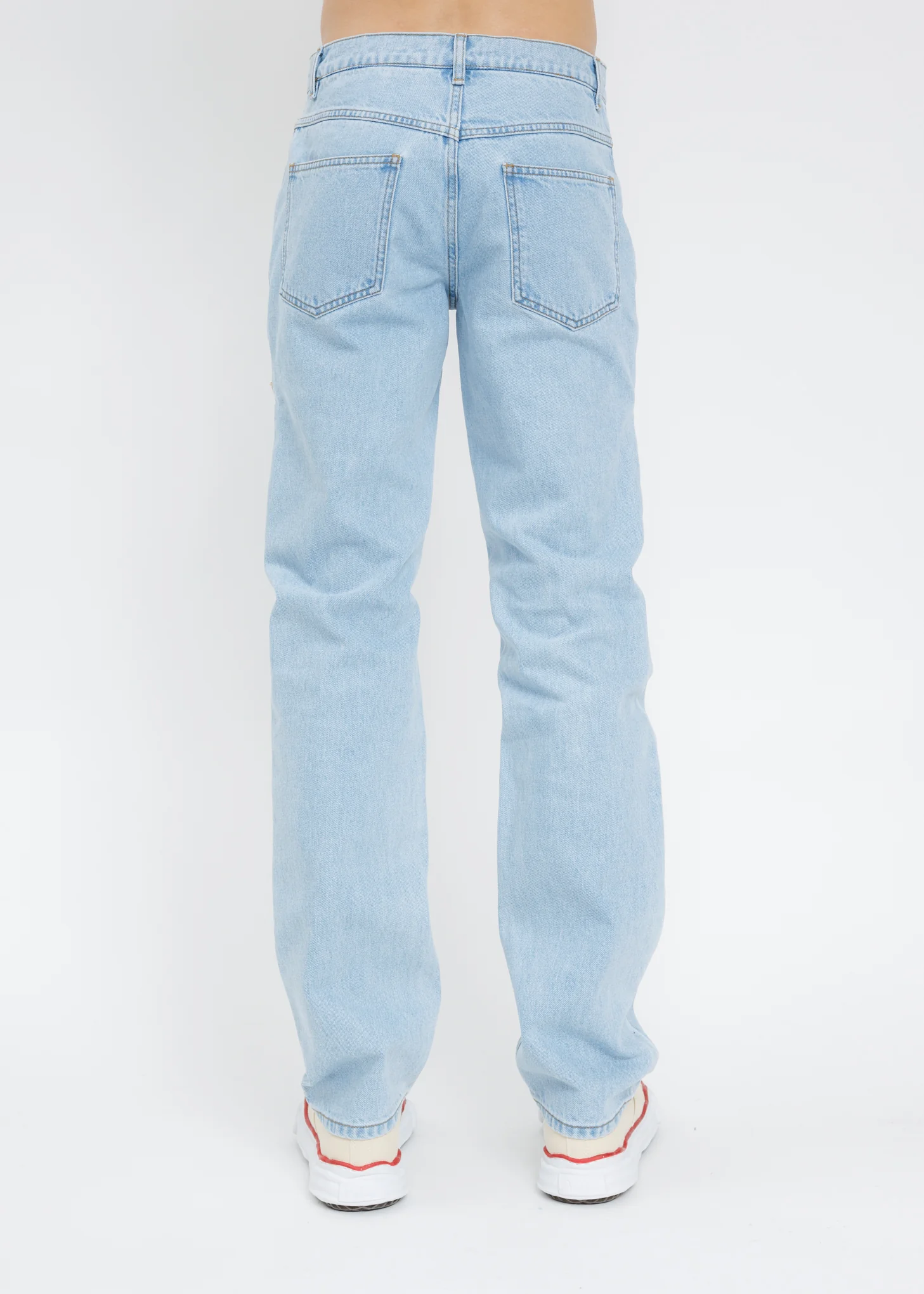 Blue Denim Straight Pants - Image 4