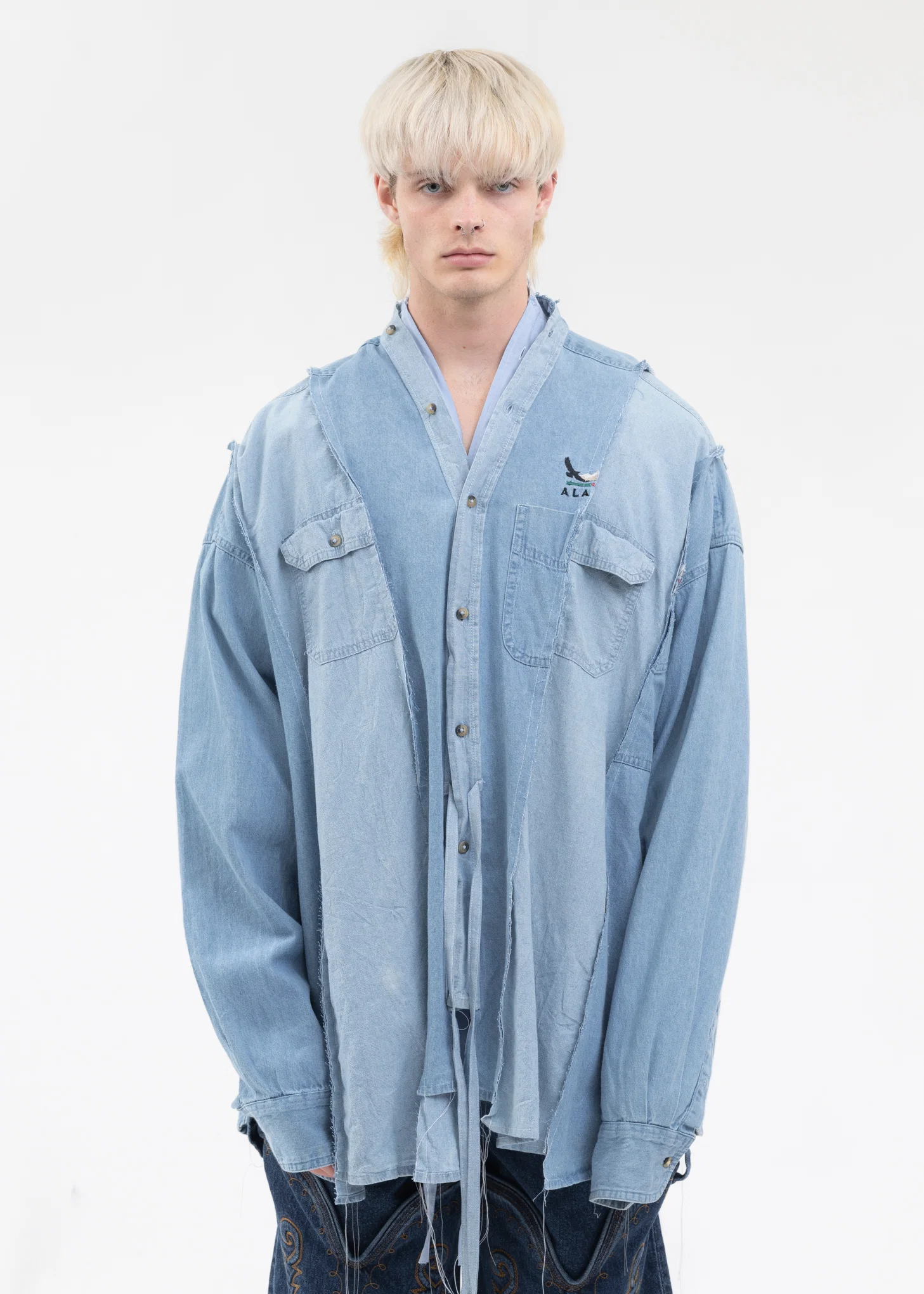 Indigo Docking Wide Denim Samue Shirts -Style 3