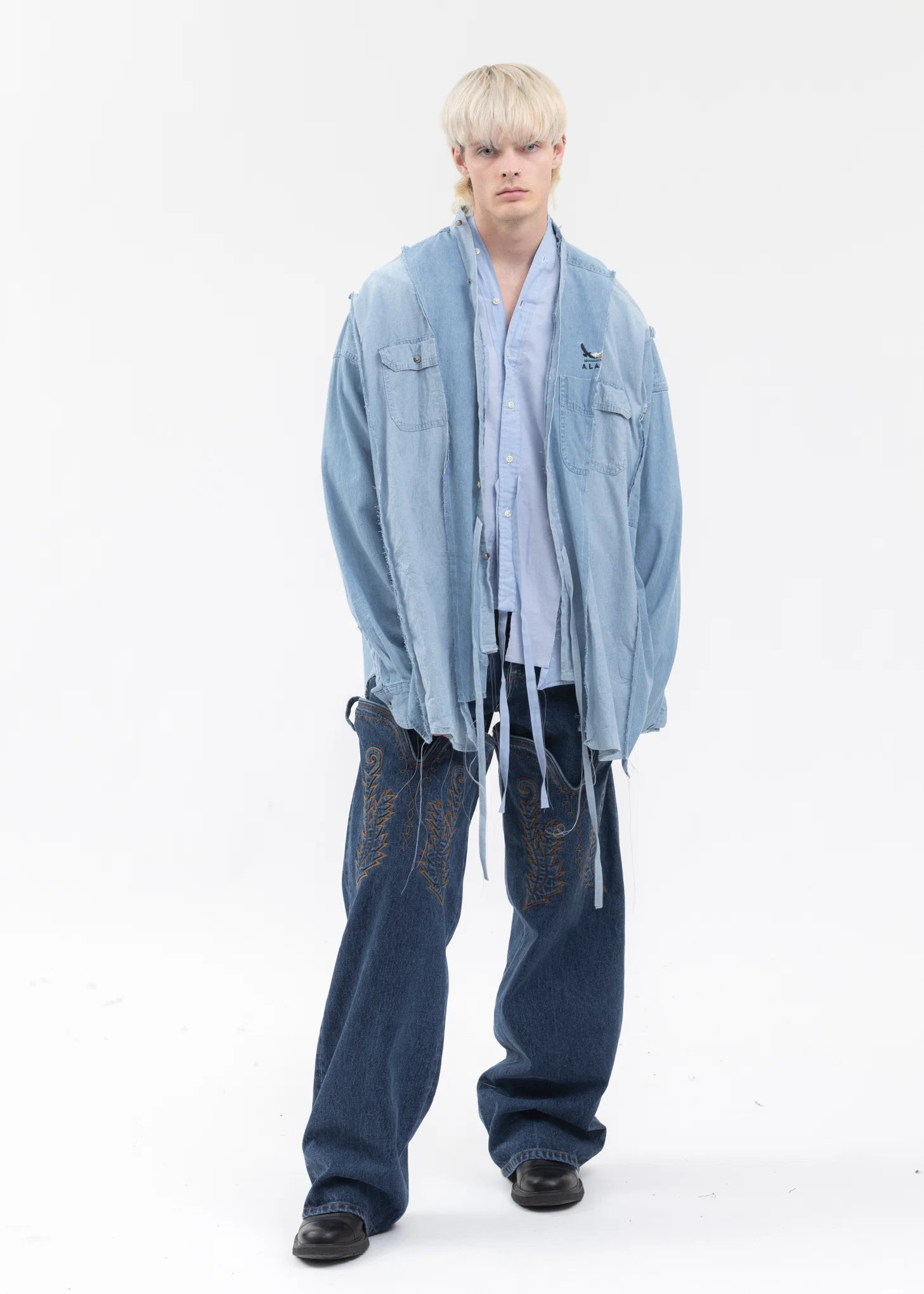 Indigo Docking Wide Denim Samue Shirts -Style 3 - Image 7