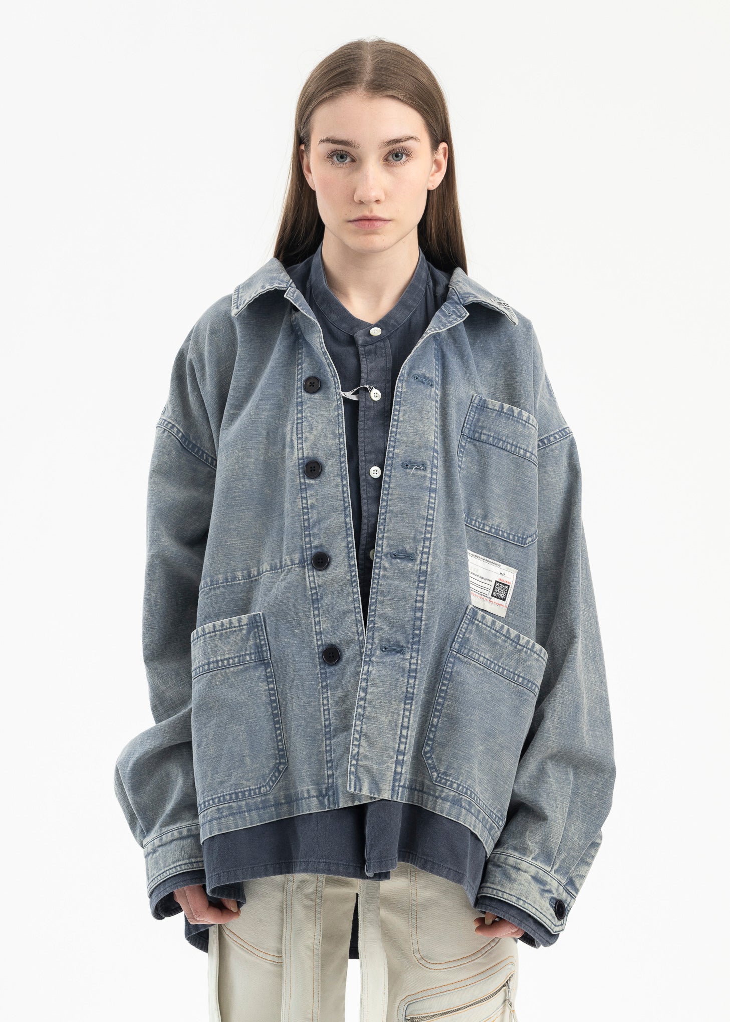 BLUE DOUBLE LAYERED L/S SHIRTS