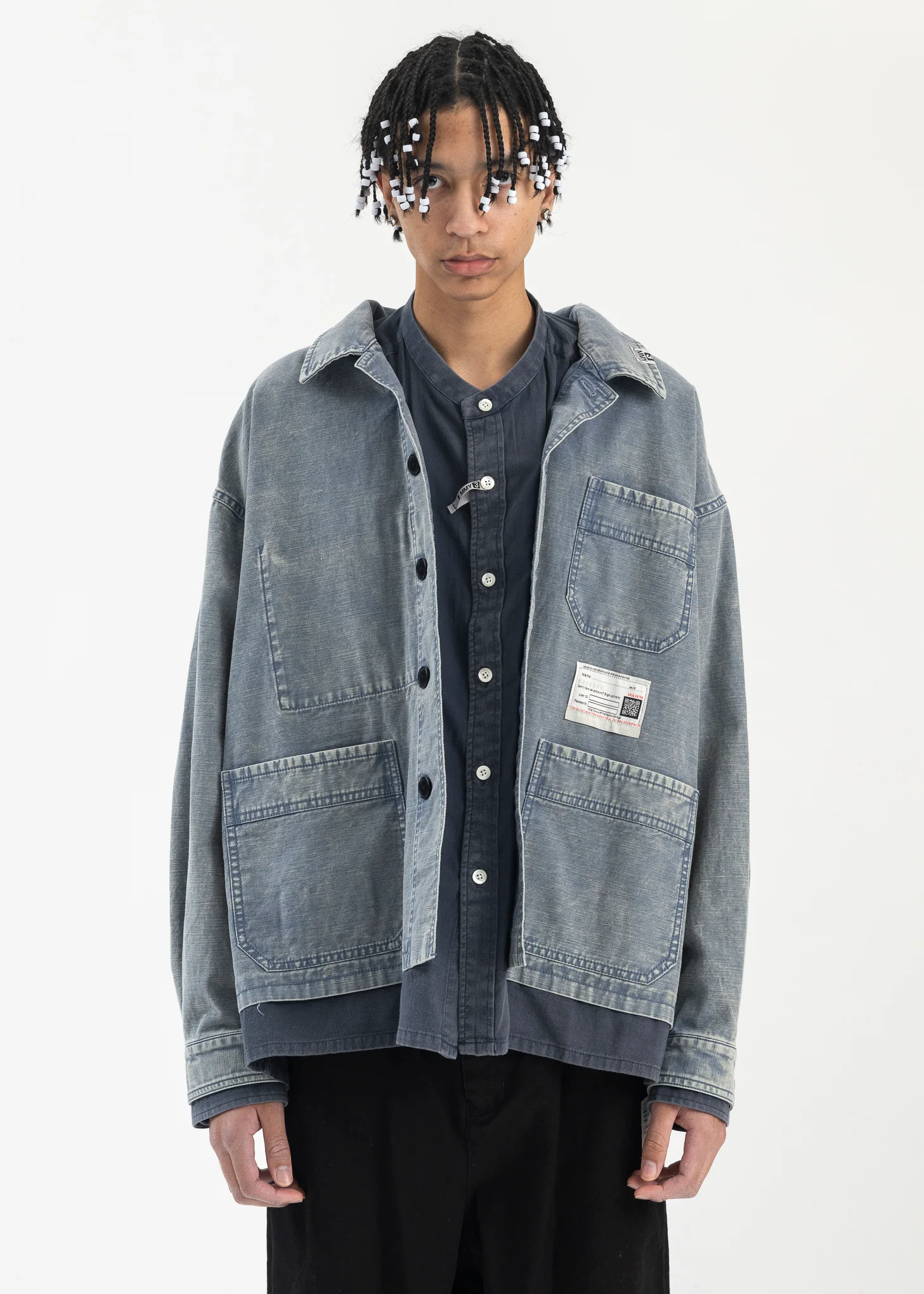 BLUE DOUBLE LAYERED L/S SHIRTS
