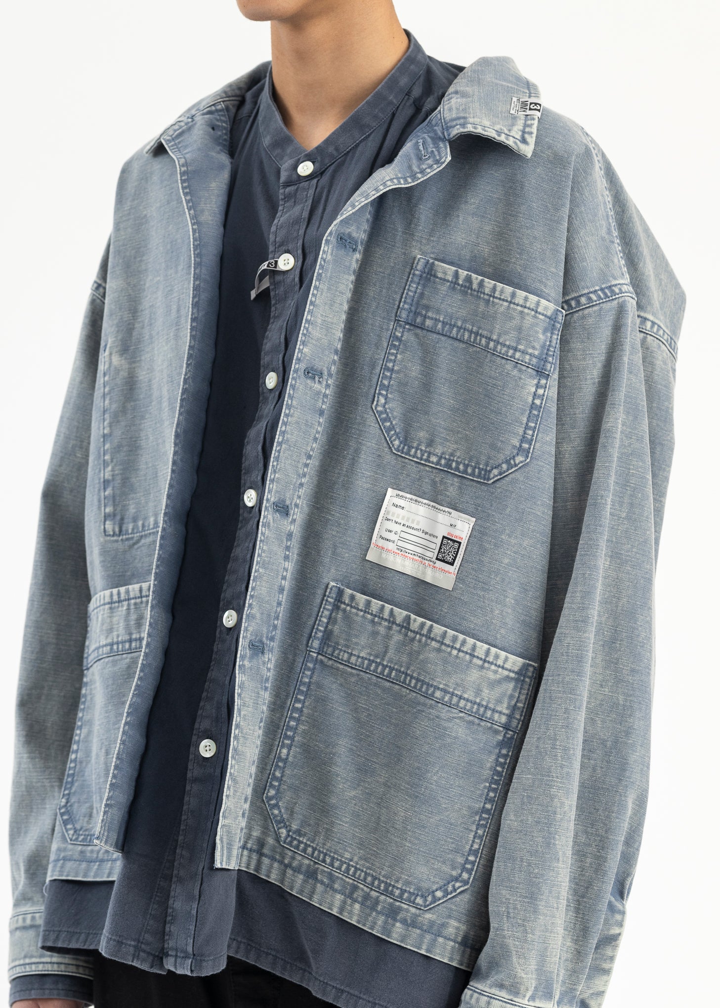 BLUE DOUBLE LAYERED L/S SHIRTS - Image 2