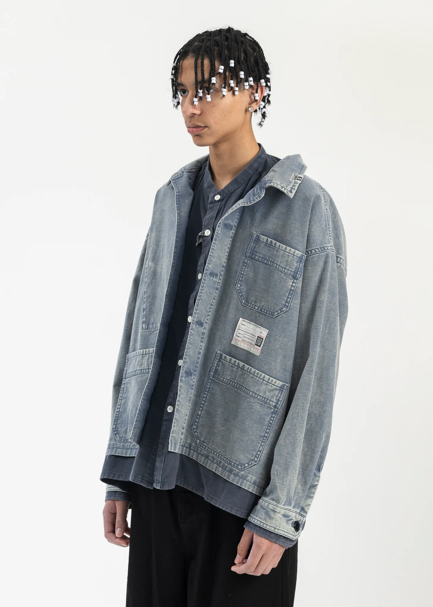 BLUE DOUBLE LAYERED L/S SHIRTS - Image 3