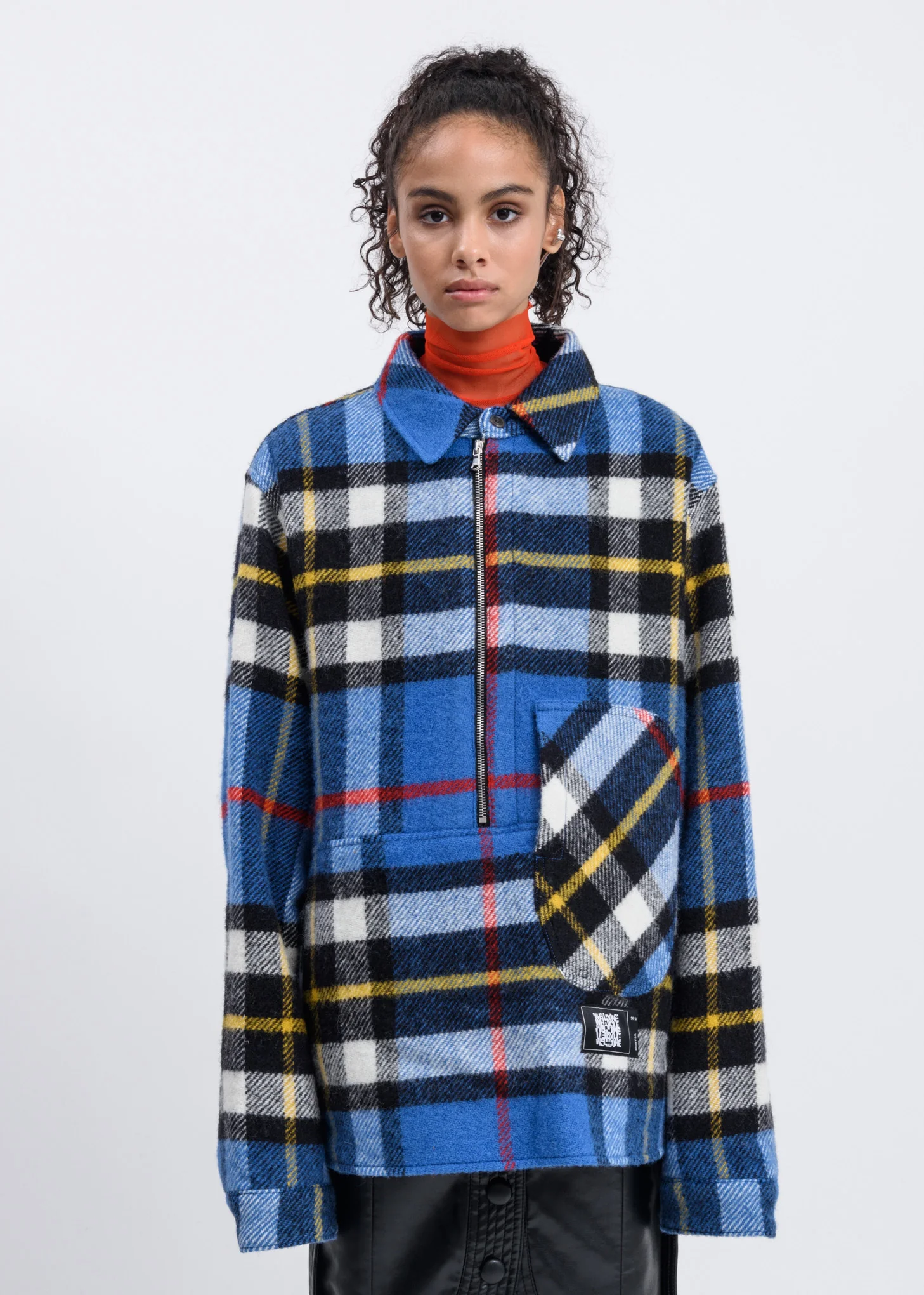Blue English Check Anorak
