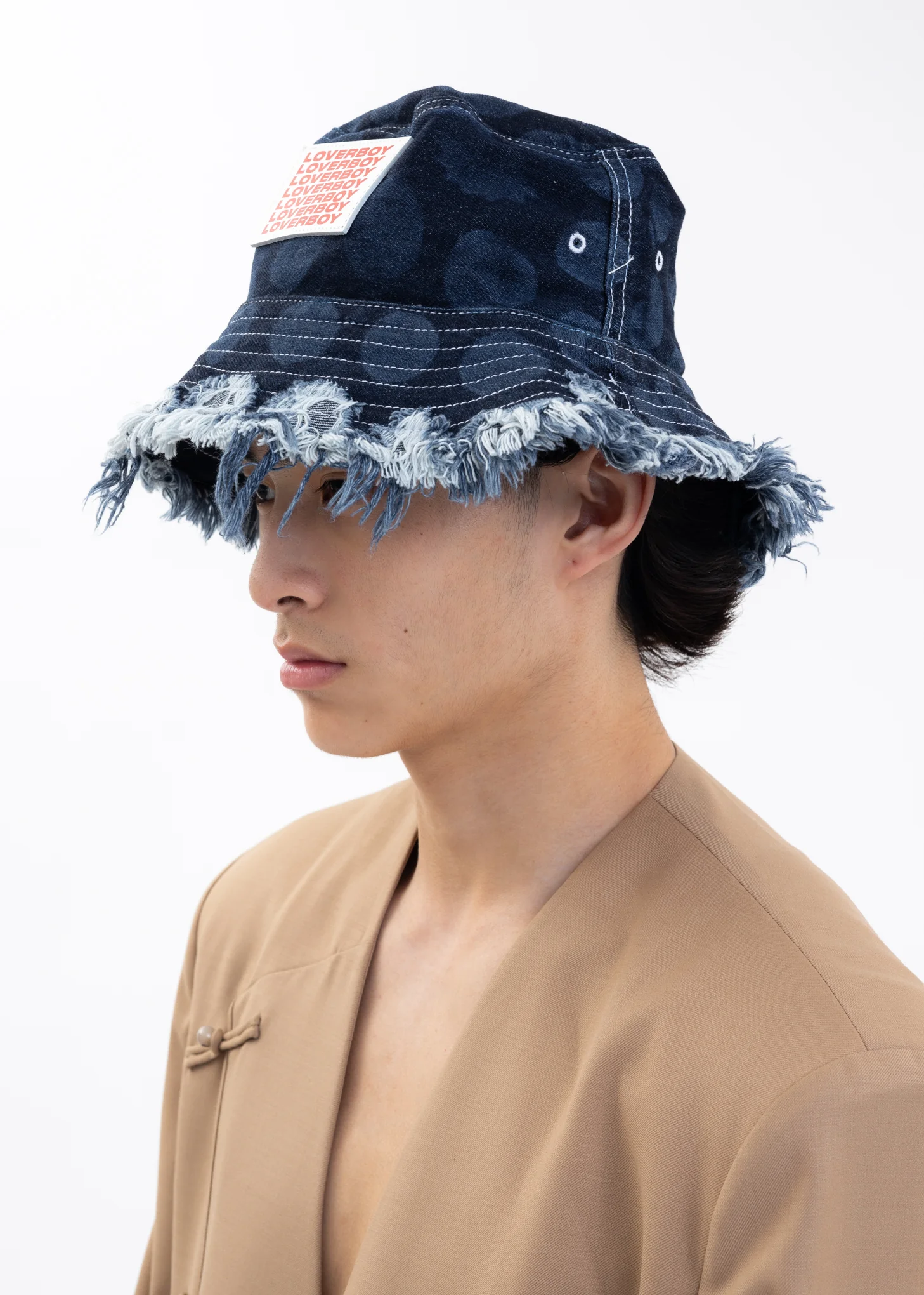 Blue ETCHED INDIGO PRINT Bucket Hat - Image 3