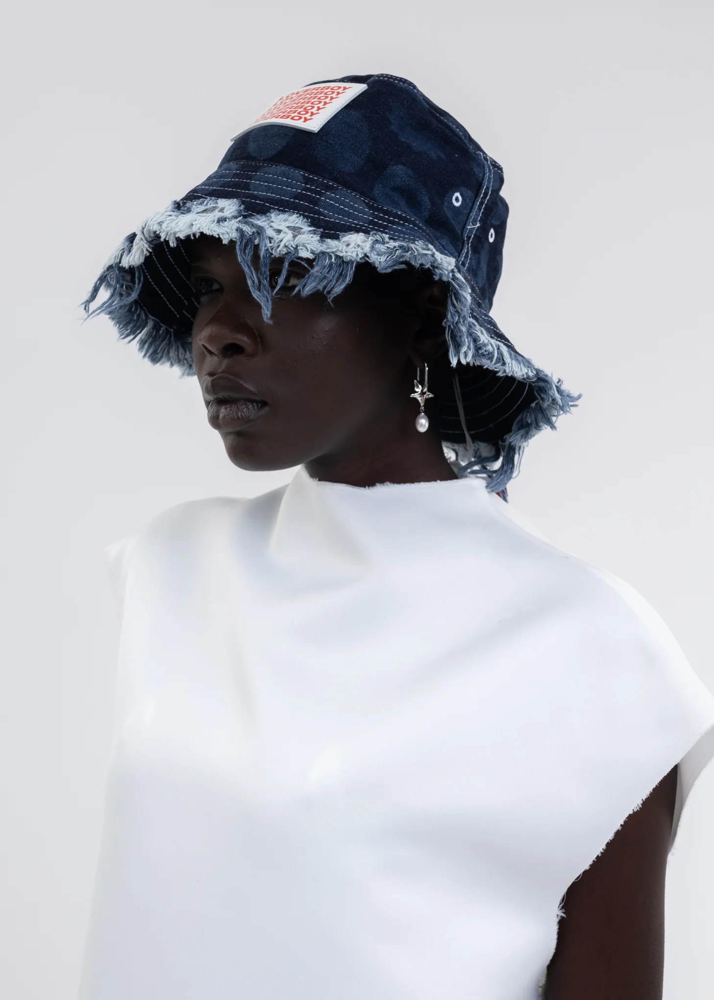 Blue ETCHED INDIGO PRINT Bucket Hat - Image 2