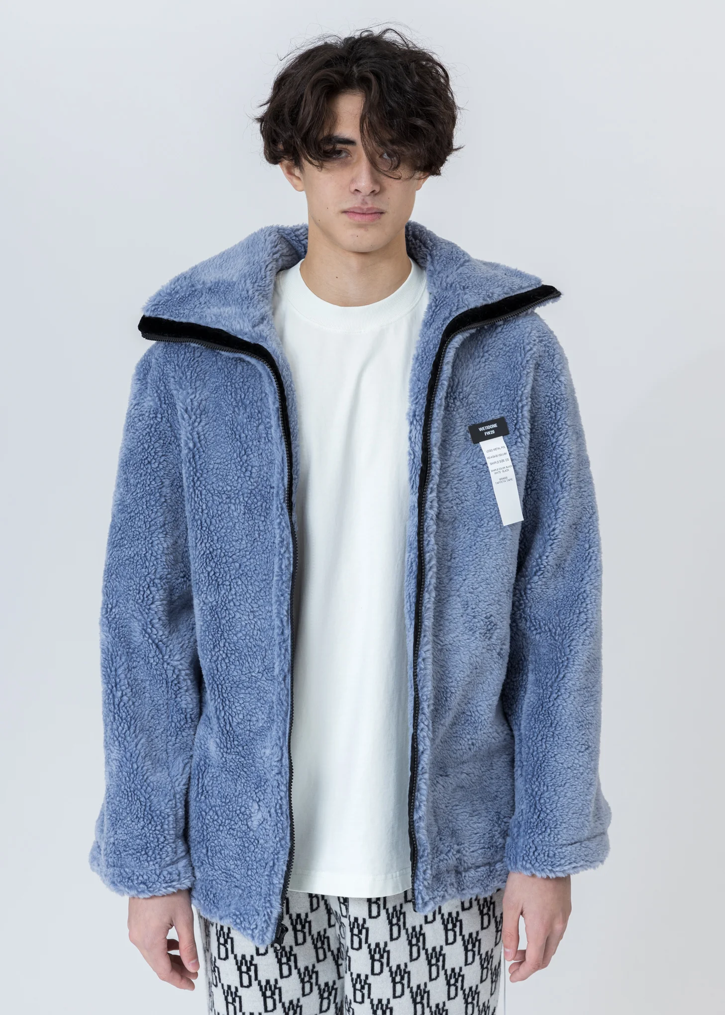 Blue Faux Fur Jumper With Pin - Image 2