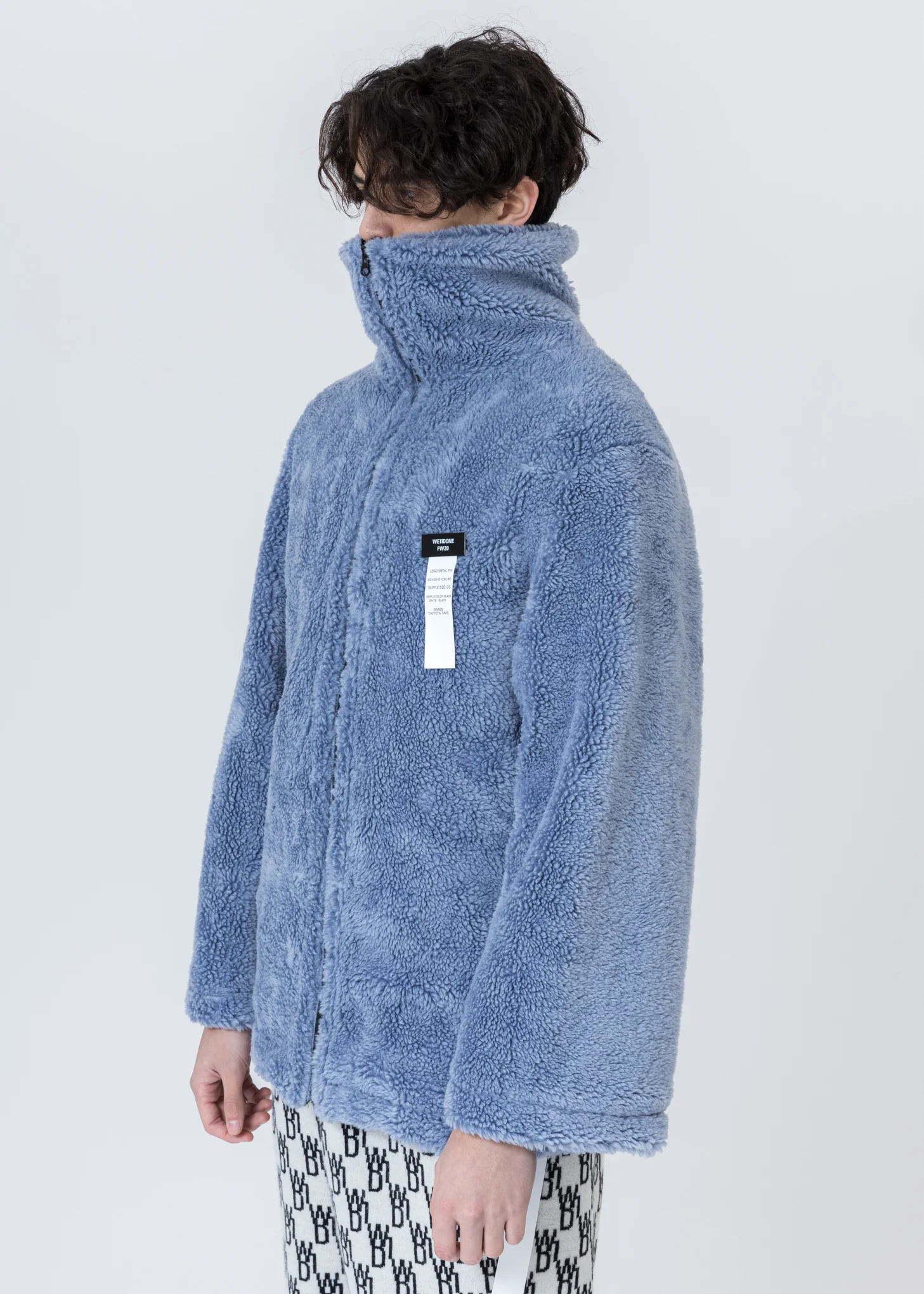 Blue Faux Fur Jumper With Pin - Image 3