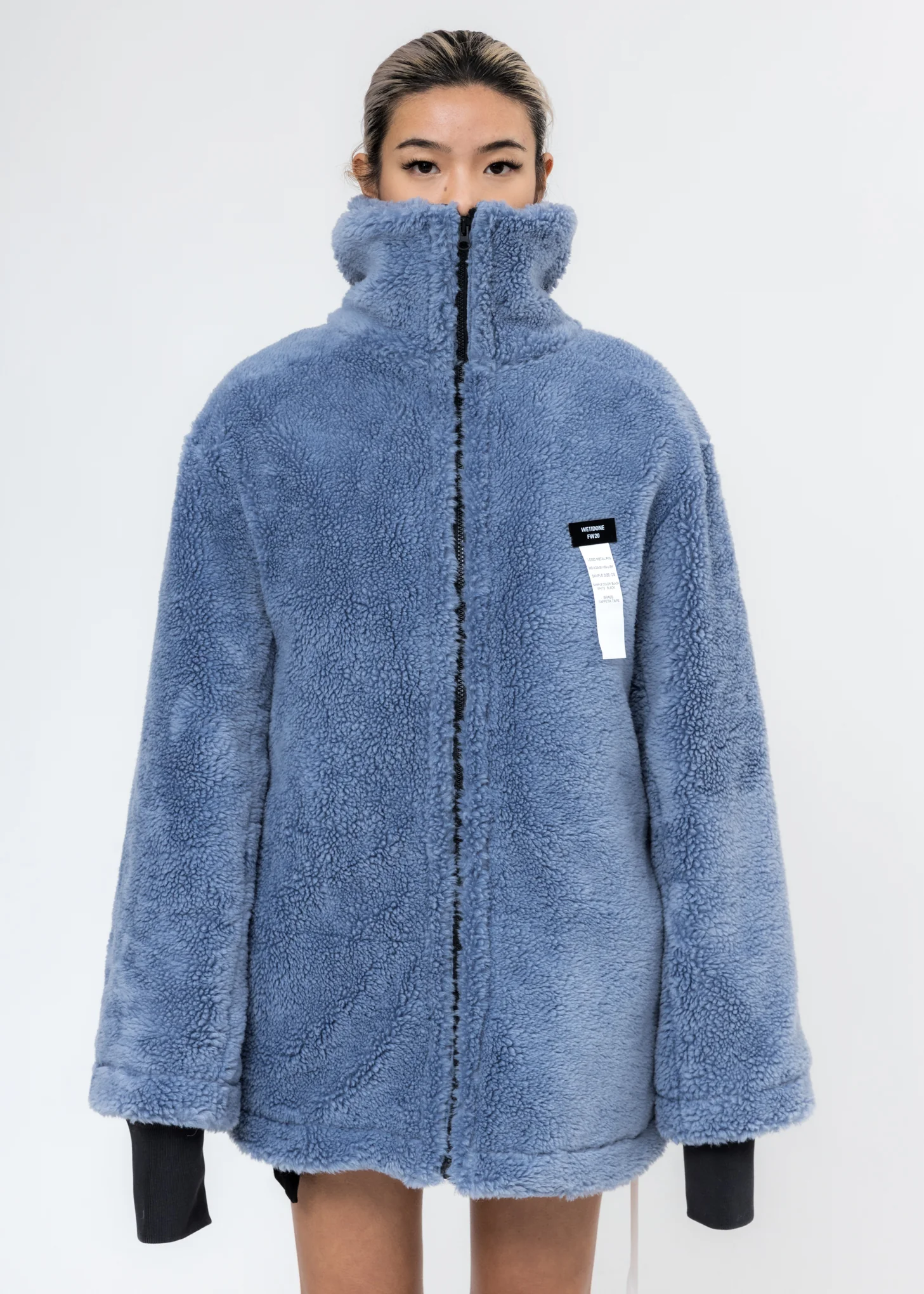 Blue Faux Fur Jumper With Pin - Image 3