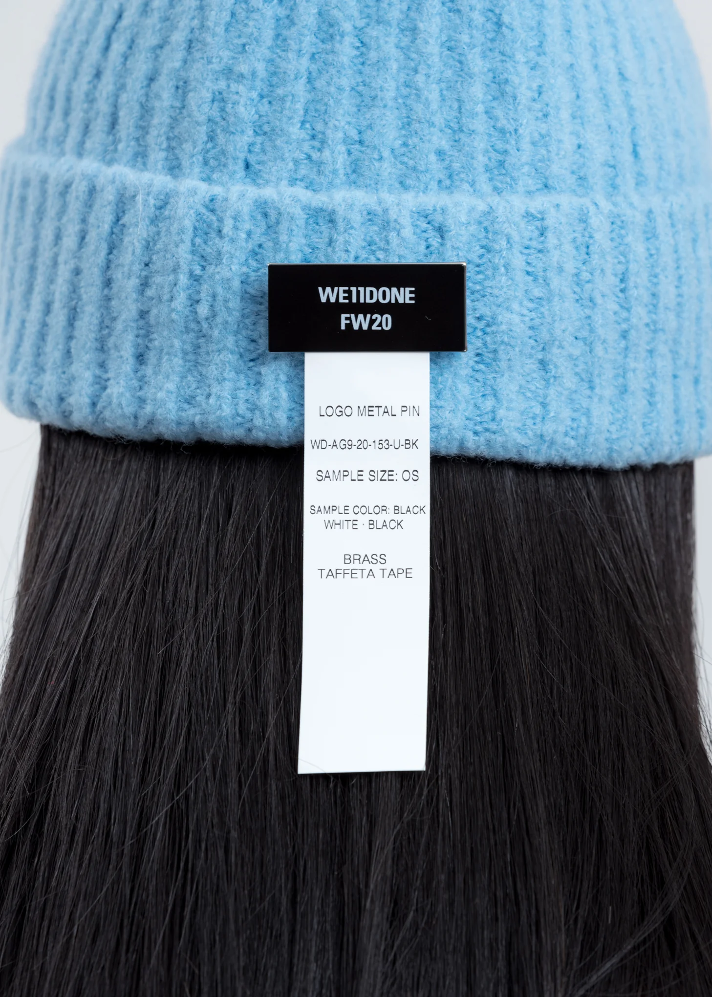 Blue Felted Knit Long Beanie W/Pin - Image 4