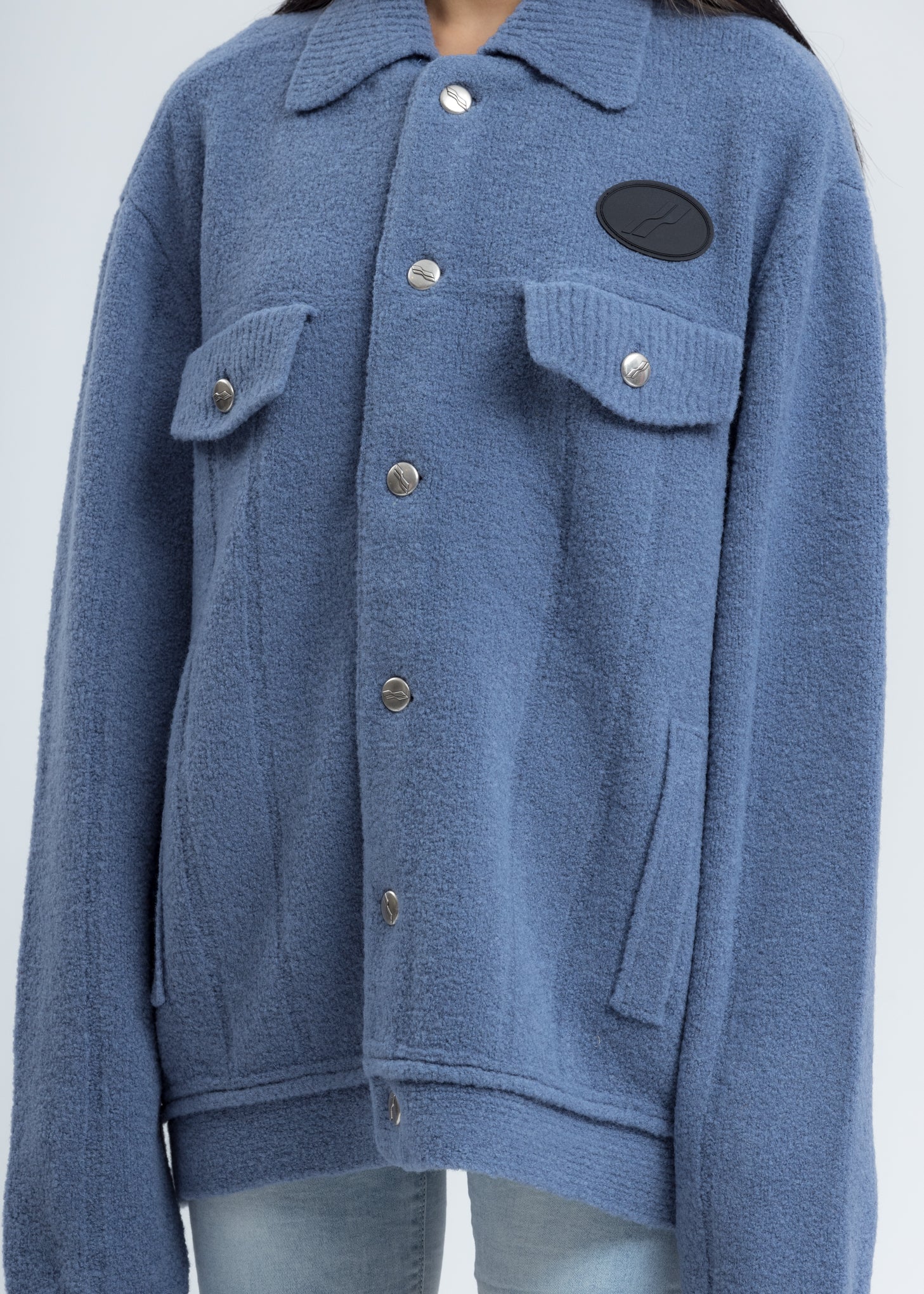 Blue Felted Knitted Jacket - Image 2
