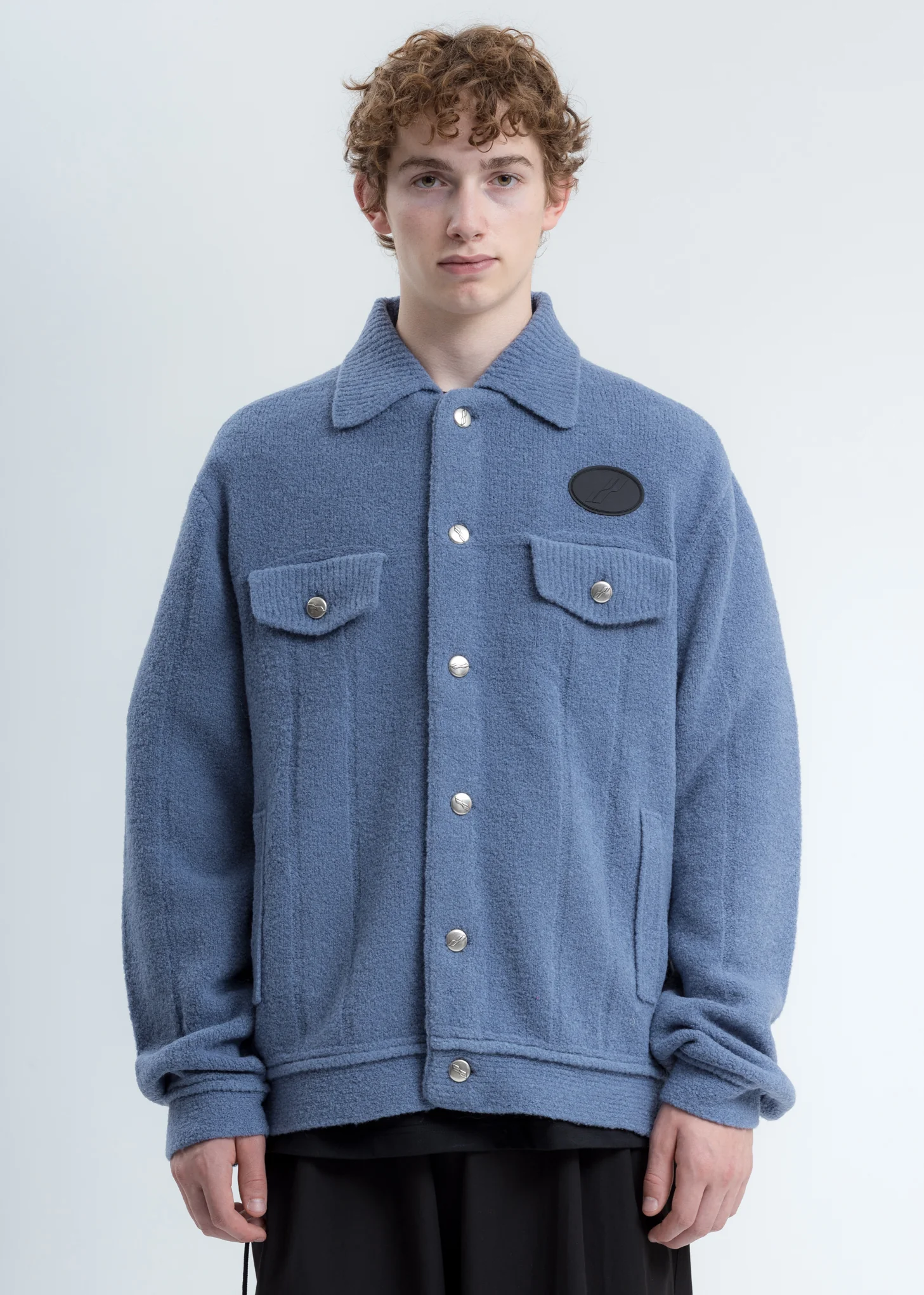 Blue Felted Knitted Jacket