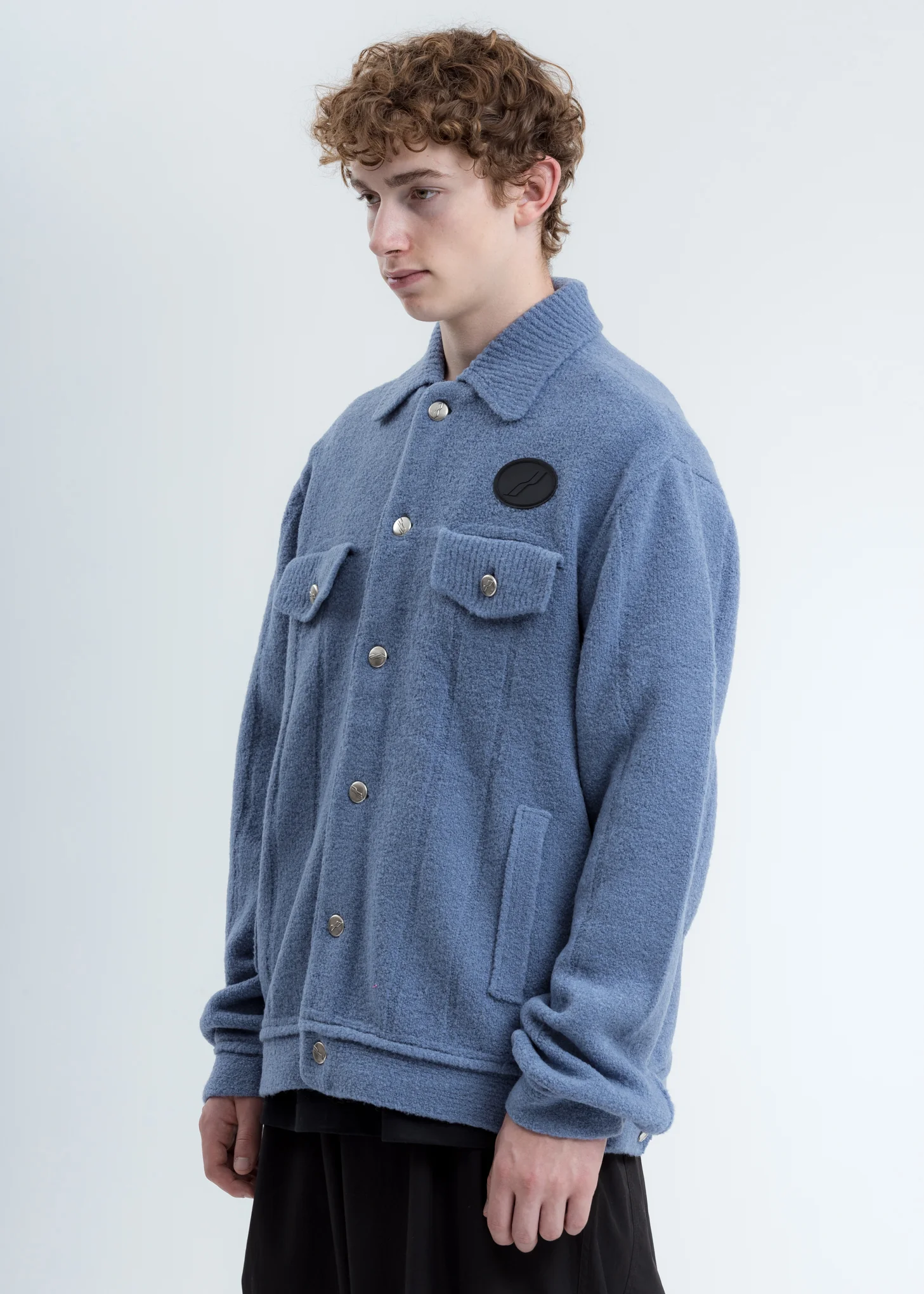 Blue Felted Knitted Jacket - Image 3