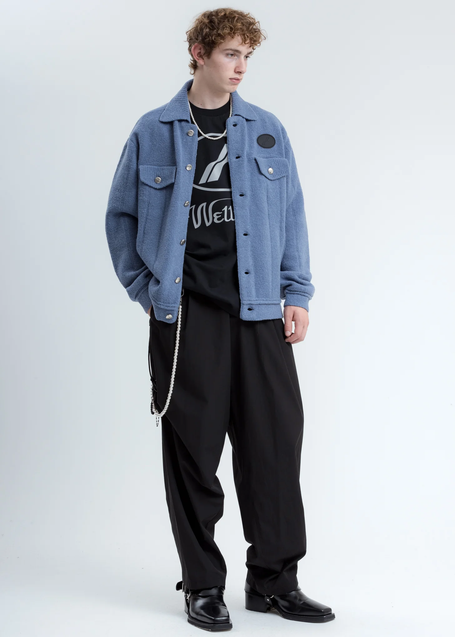 Blue Felted Knitted Jacket - Image 6