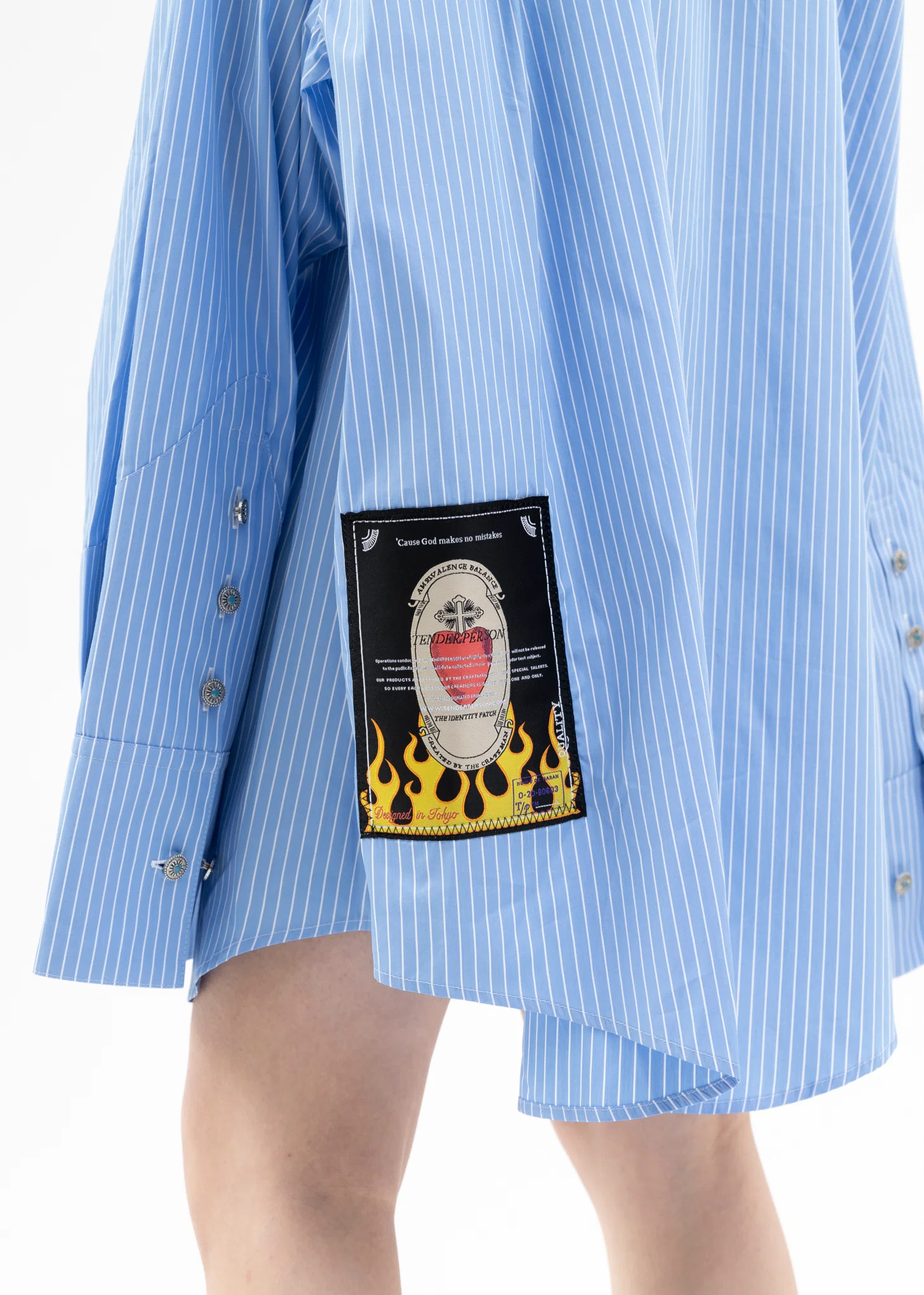 BLUE FLAME COLLOR STRIPE SHIRT - Image 5