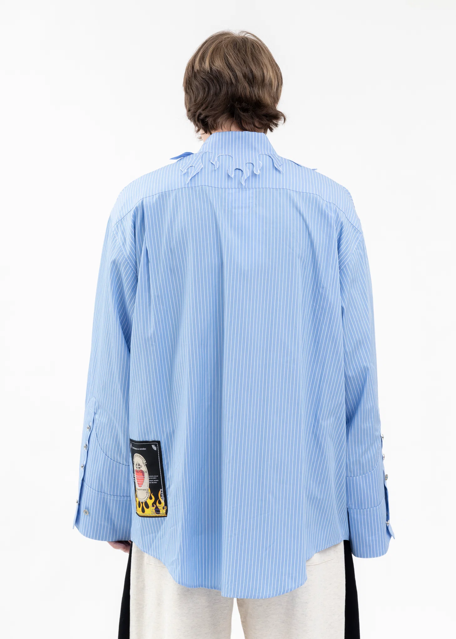 BLUE FLAME COLLAR STRIPE SHIRT - Image 3