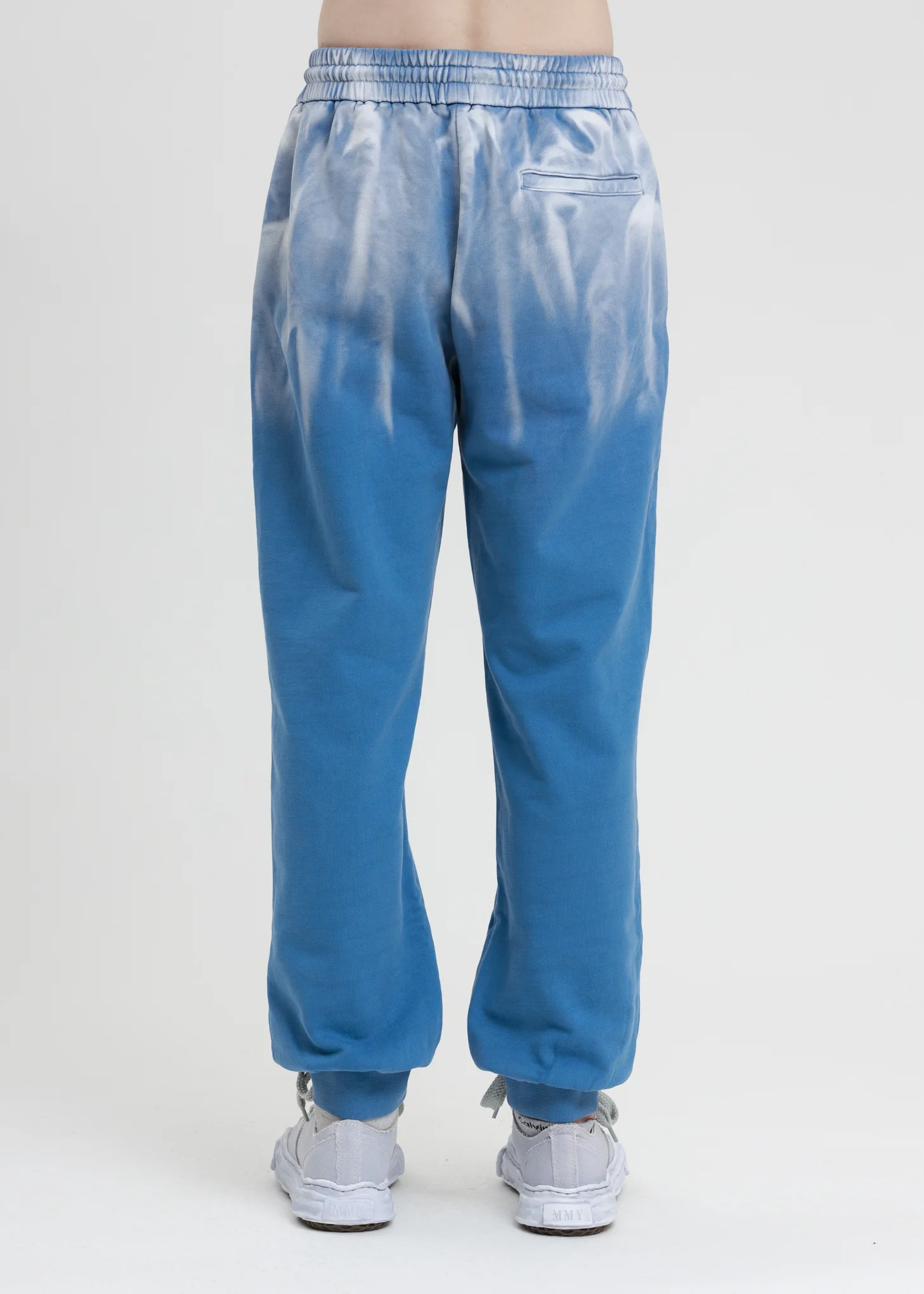 Blue French Terry Sweatpants with Gradient Tie Dye - Image 3