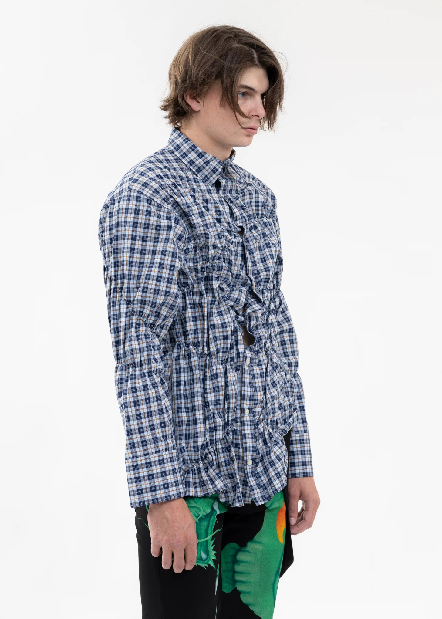 BLUE GATHER SHIRT - Image 3