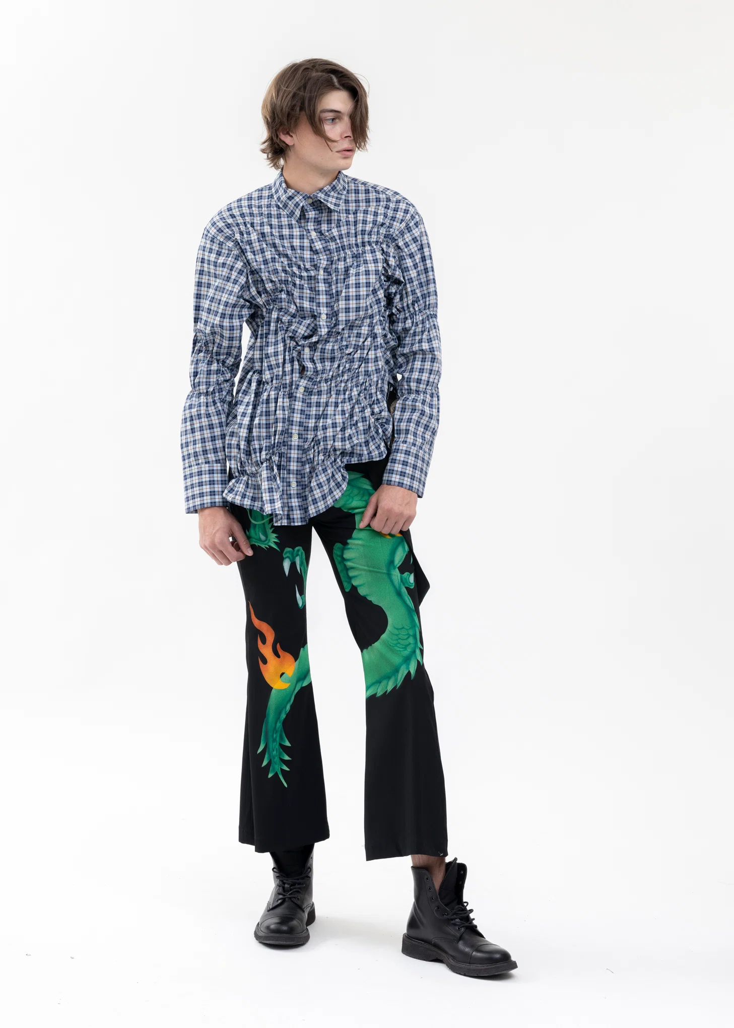 BLUE GATHER SHIRT - Image 6