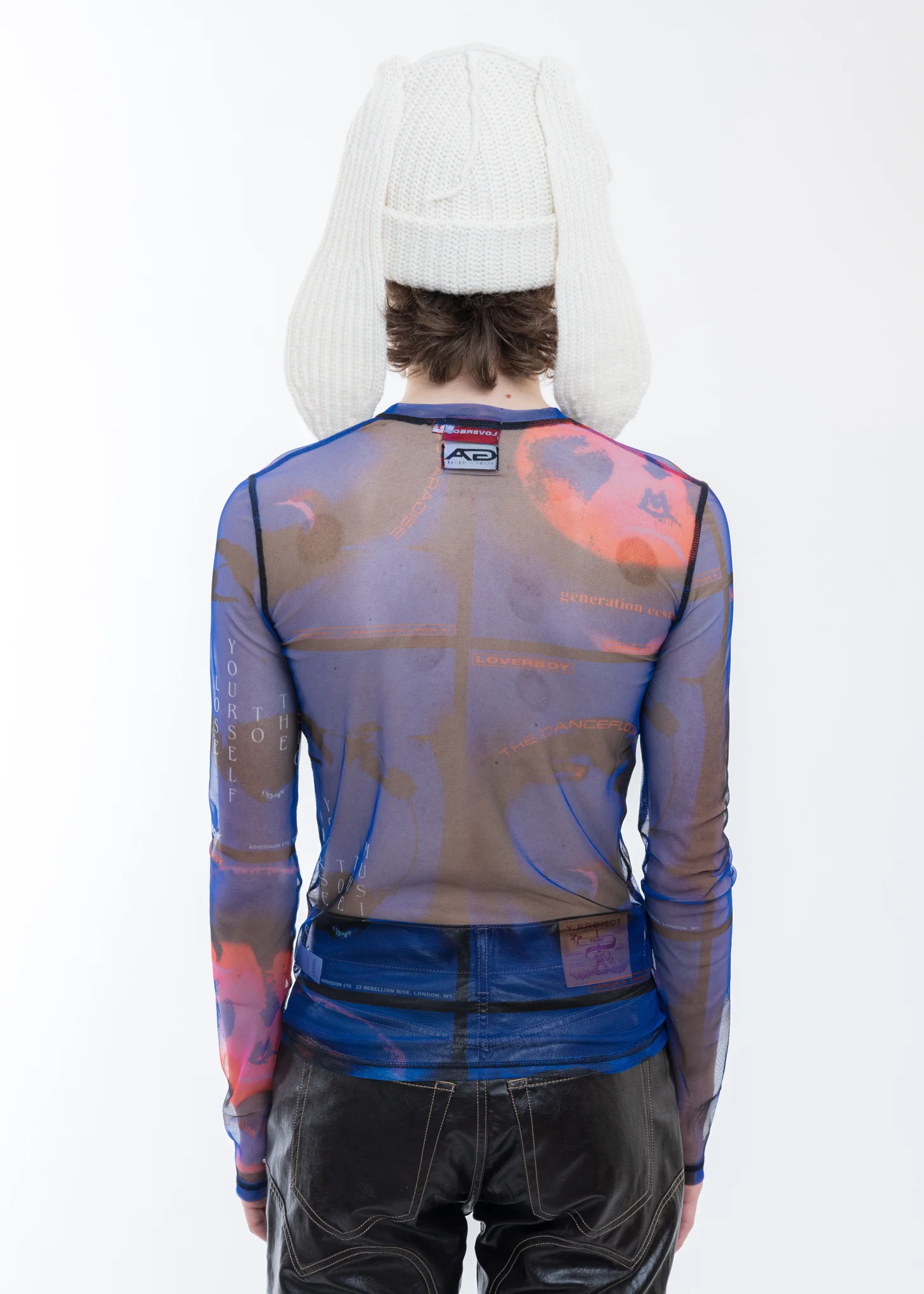 Blue GEORGE ALLAN PRINT Mesh Long Sleeve - Image 2