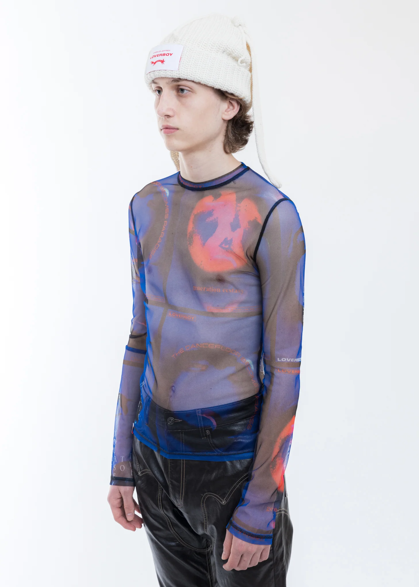 Blue GEORGE ALLAN PRINT Mesh Long Sleeve - Image 3