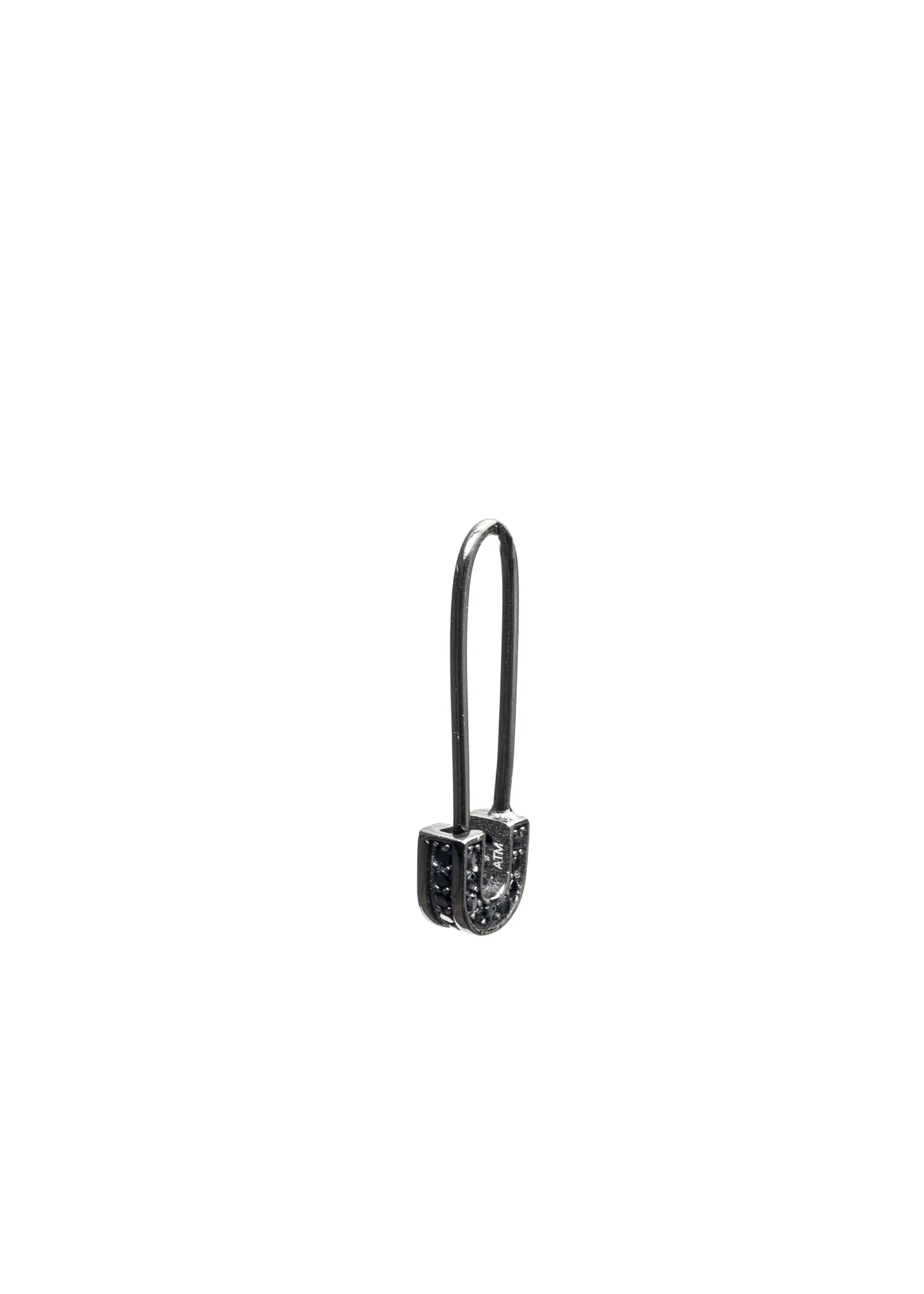 Real Black Diamond 925 Silver Pin Earring