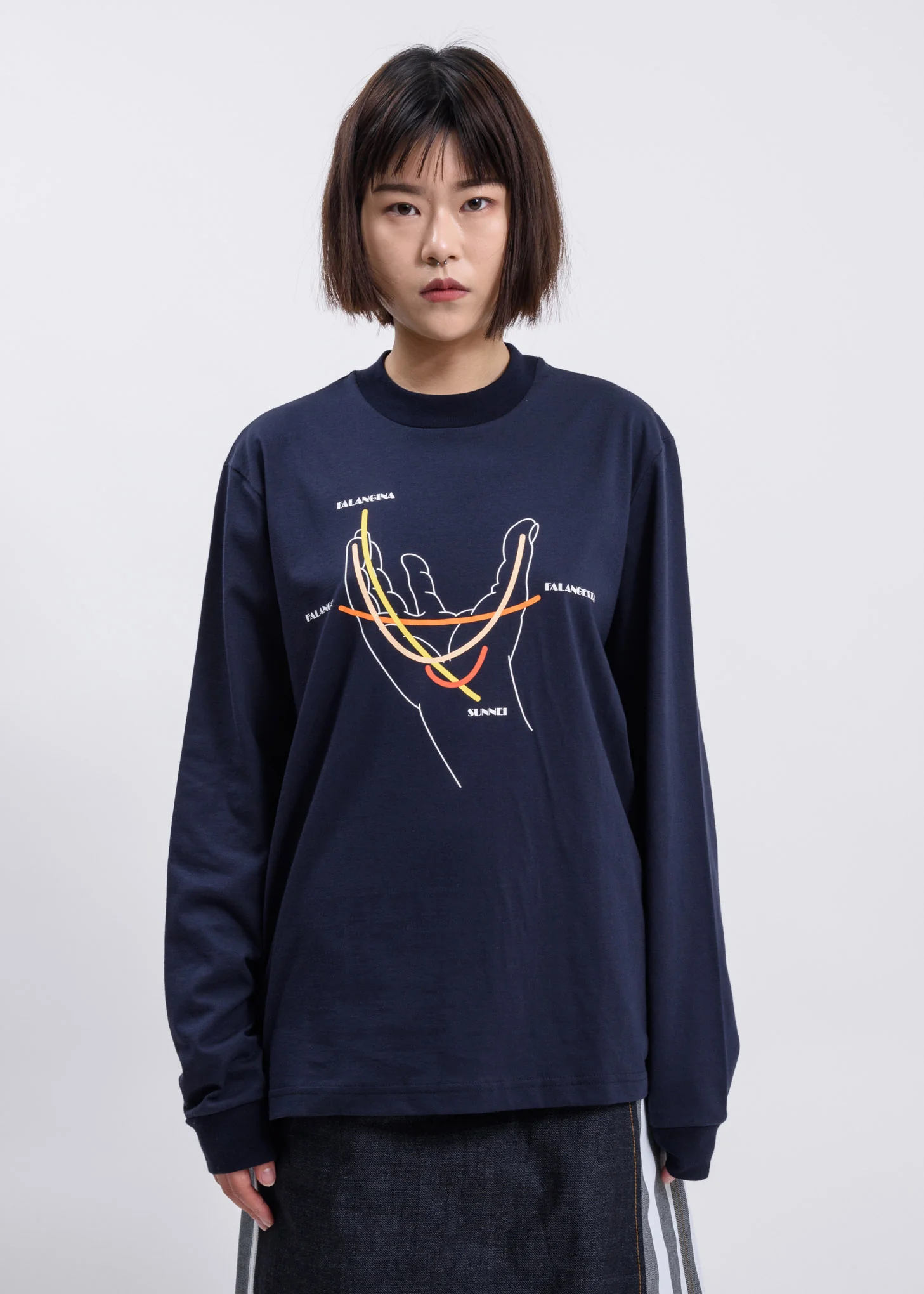 Blue Hands Print Long Sleeves