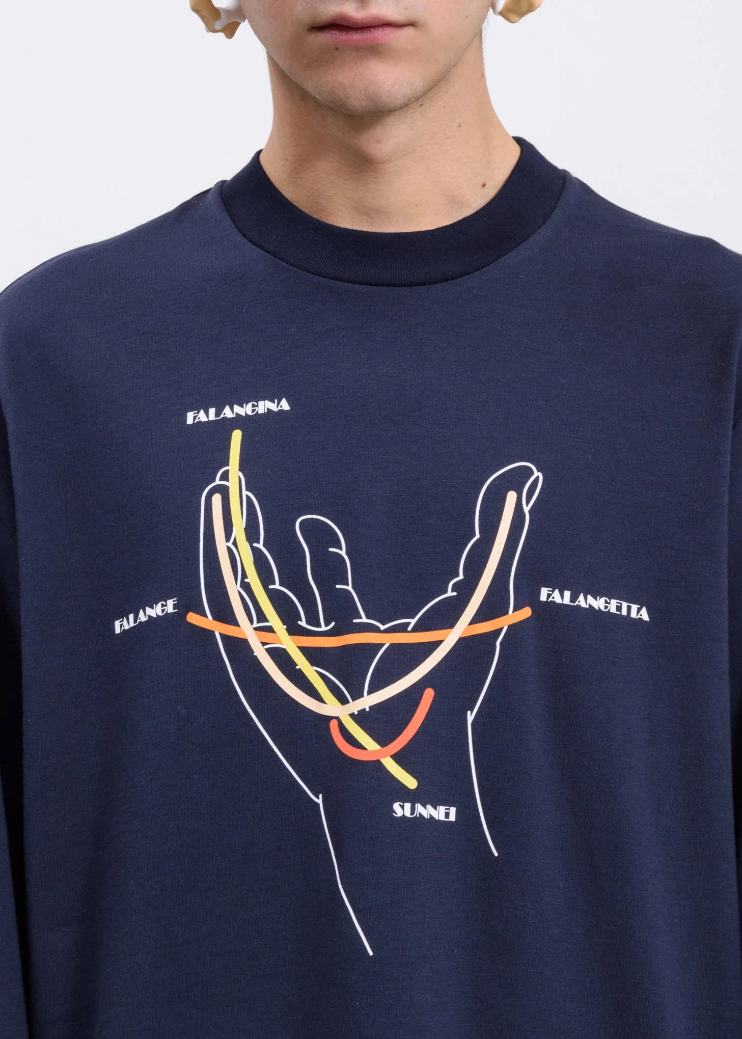 Blue Hands Print Long Sleeves