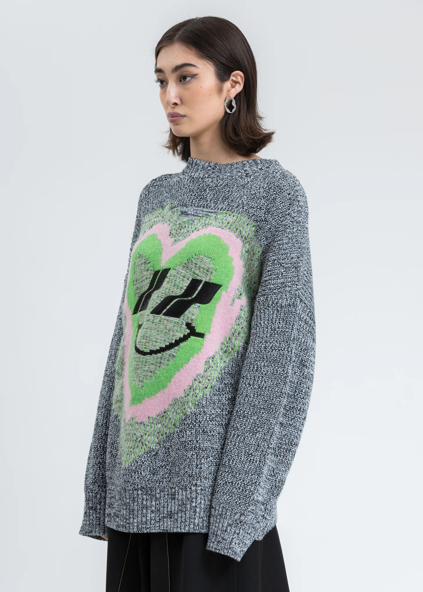 Blue Heart Graphic Jacquard Sweater - Image 3