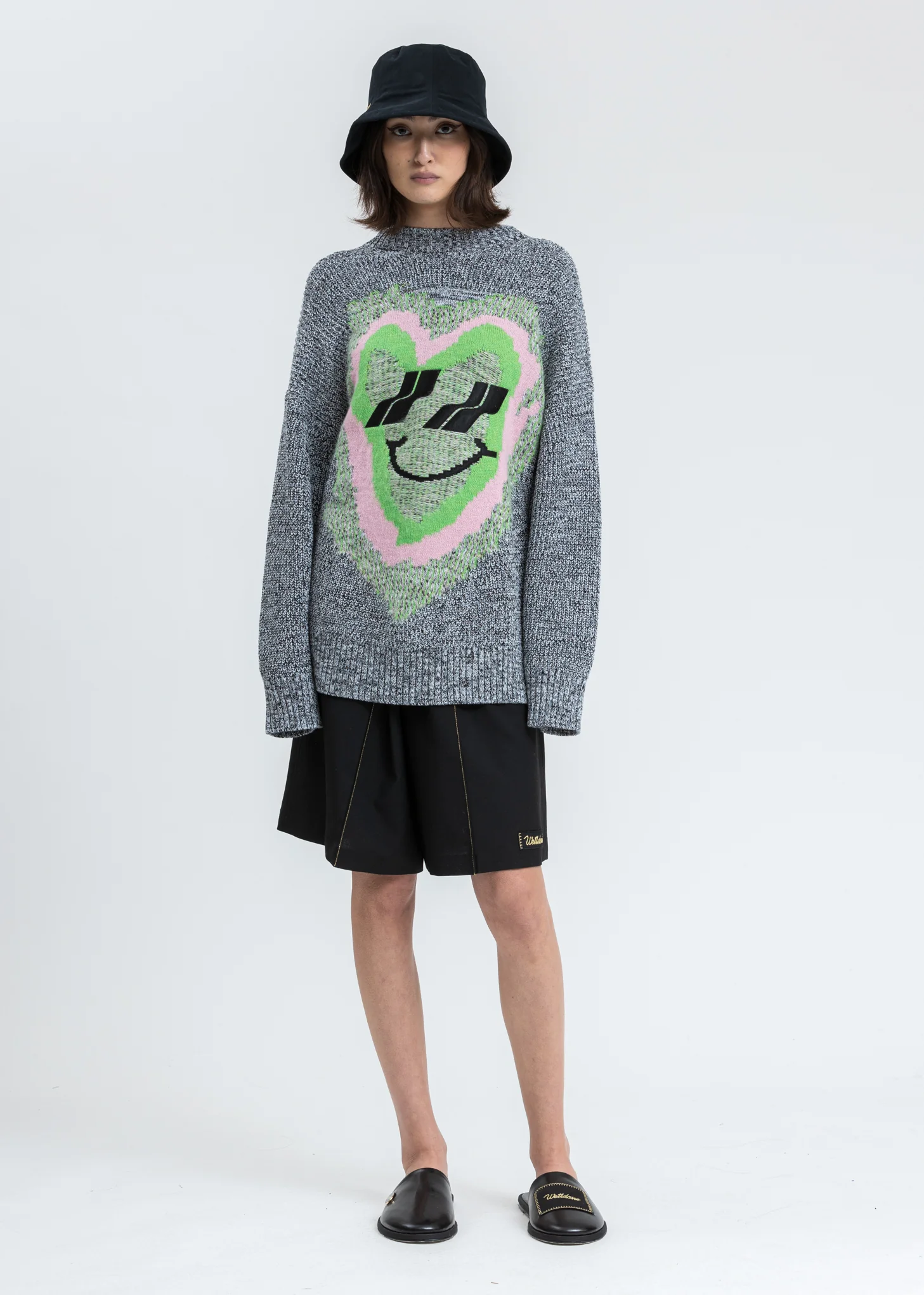 Blue Heart Graphic Jacquard Sweater - Image 5
