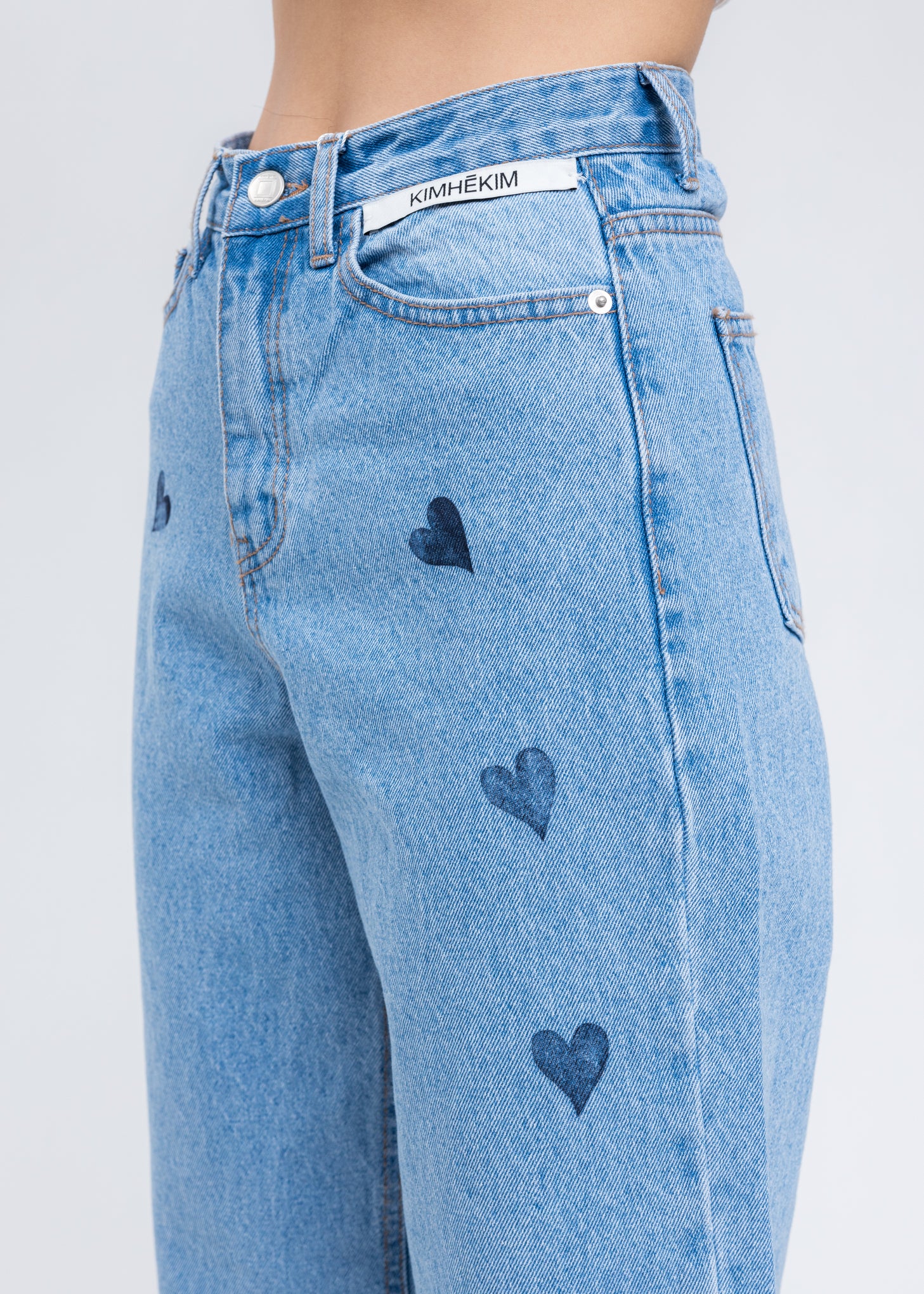 Blue Heart Stamped Jeans - Image 2
