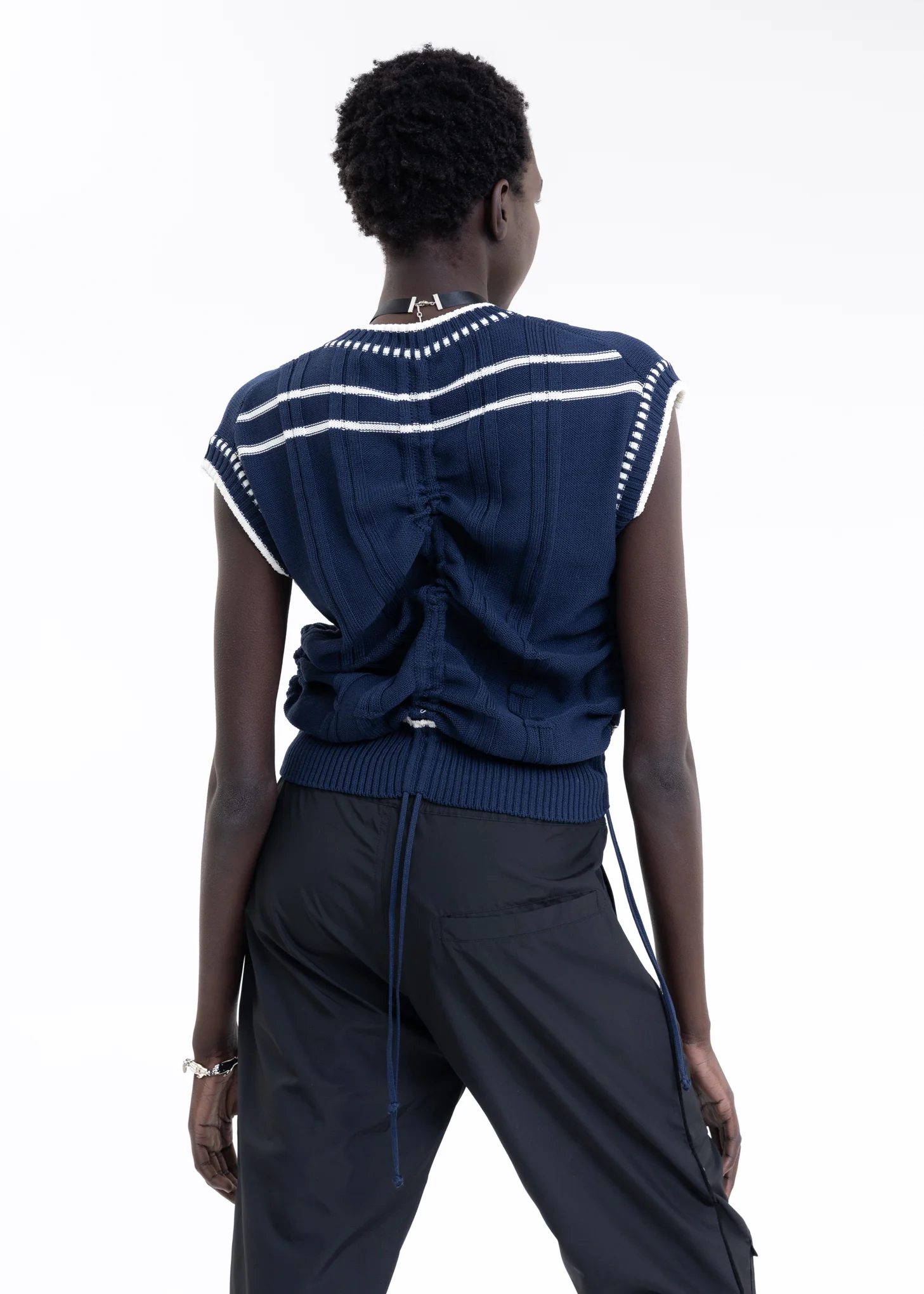 BLUE Knitted COLOR-BLOCKED INTARSIA JUMPER - Image 5