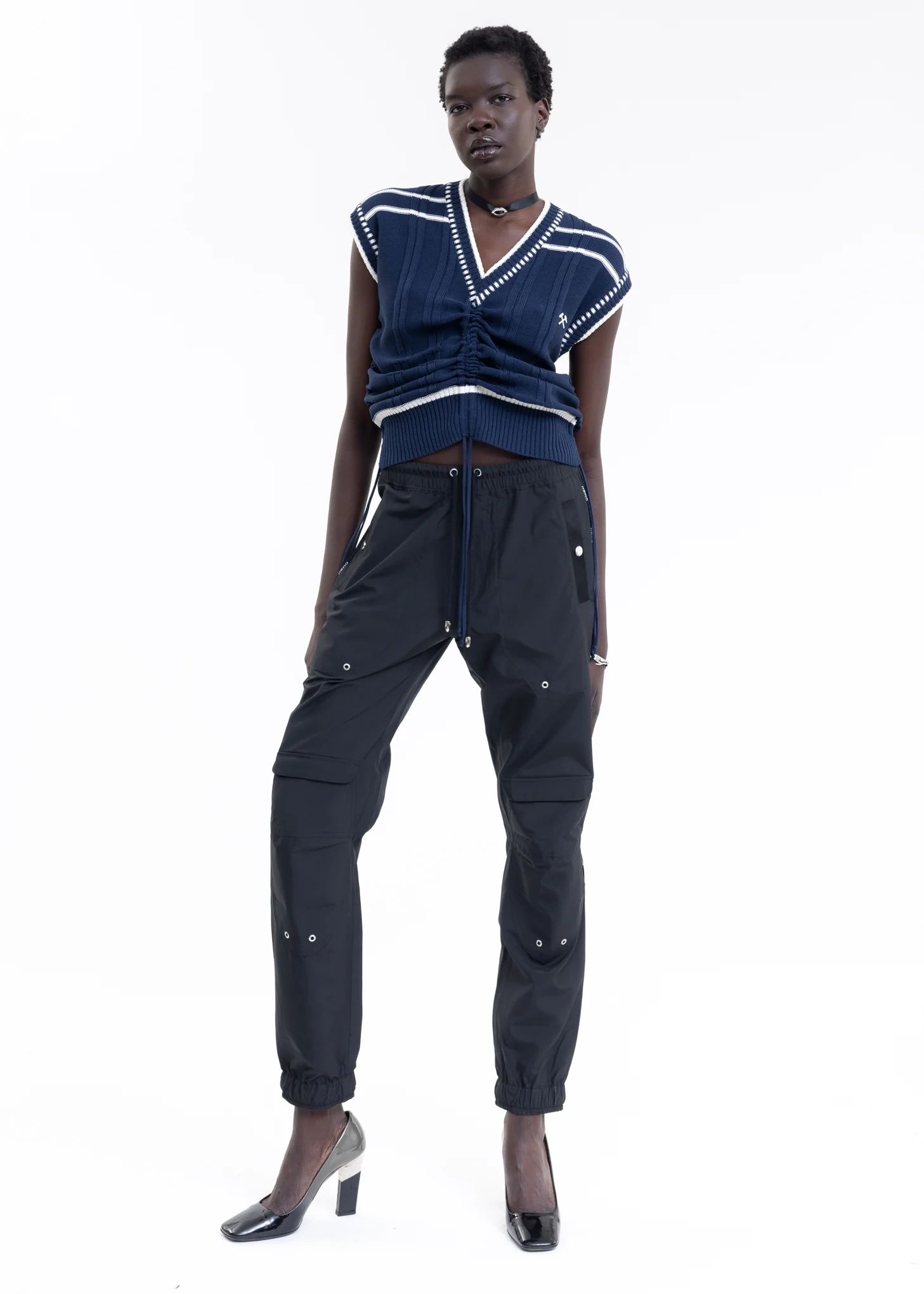 BLUE Knitted COLOR-BLOCKED INTARSIA JUMPER - Image 7