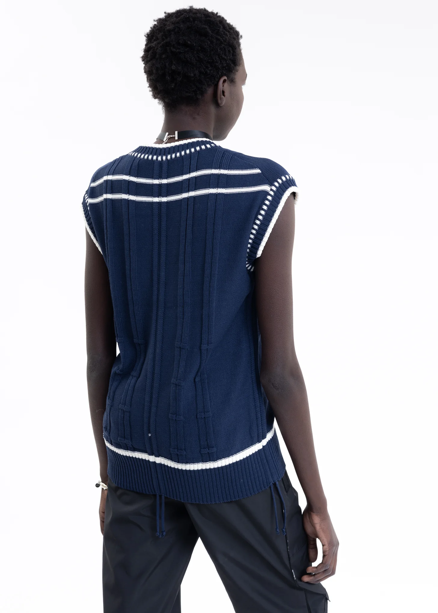 BLUE Knitted COLOR-BLOCKED INTARSIA JUMPER - Image 8