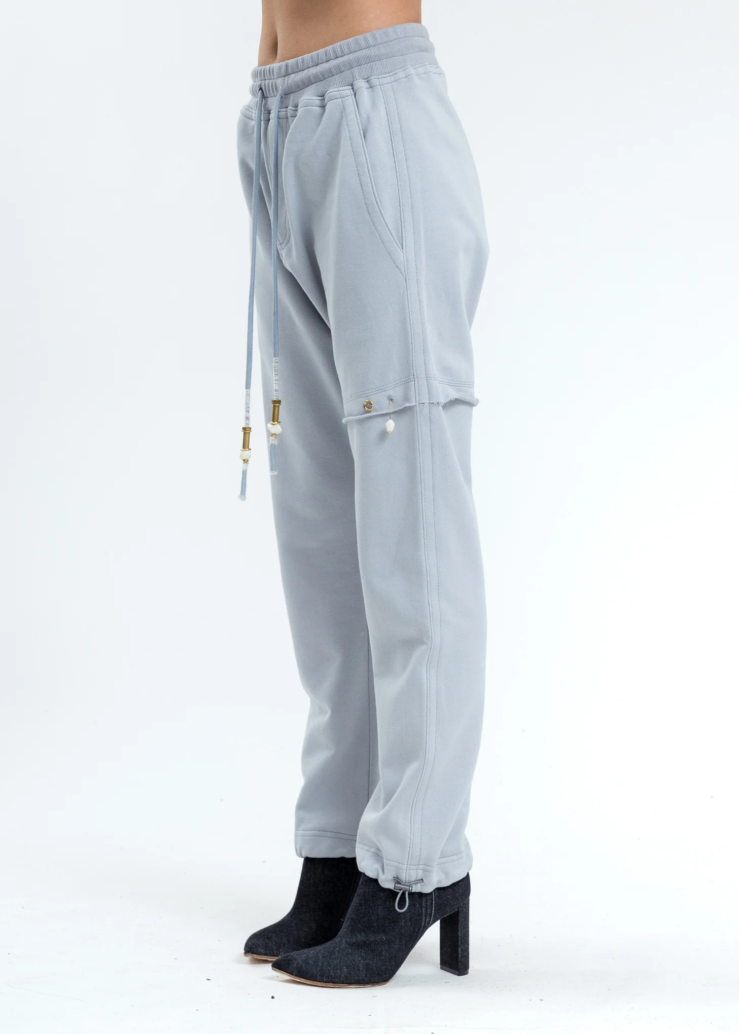 Blue Lace Detail Pants - Image 2