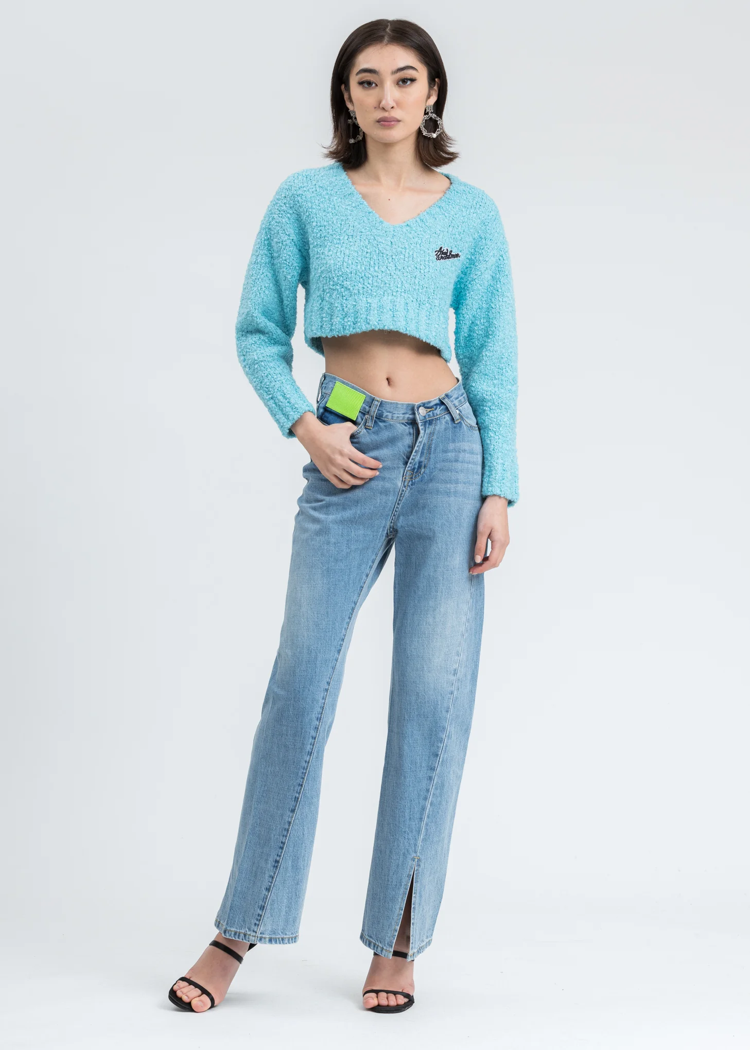 Blue Logo Crop Sweater - Image 5