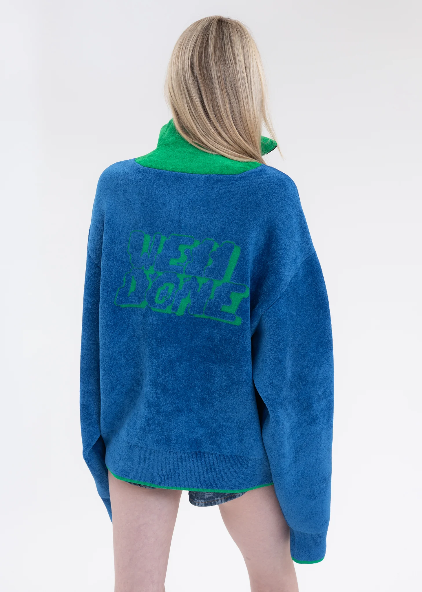 BLUE LOGO DETAIL HALF ZIP UP PULLOVER - Image 2