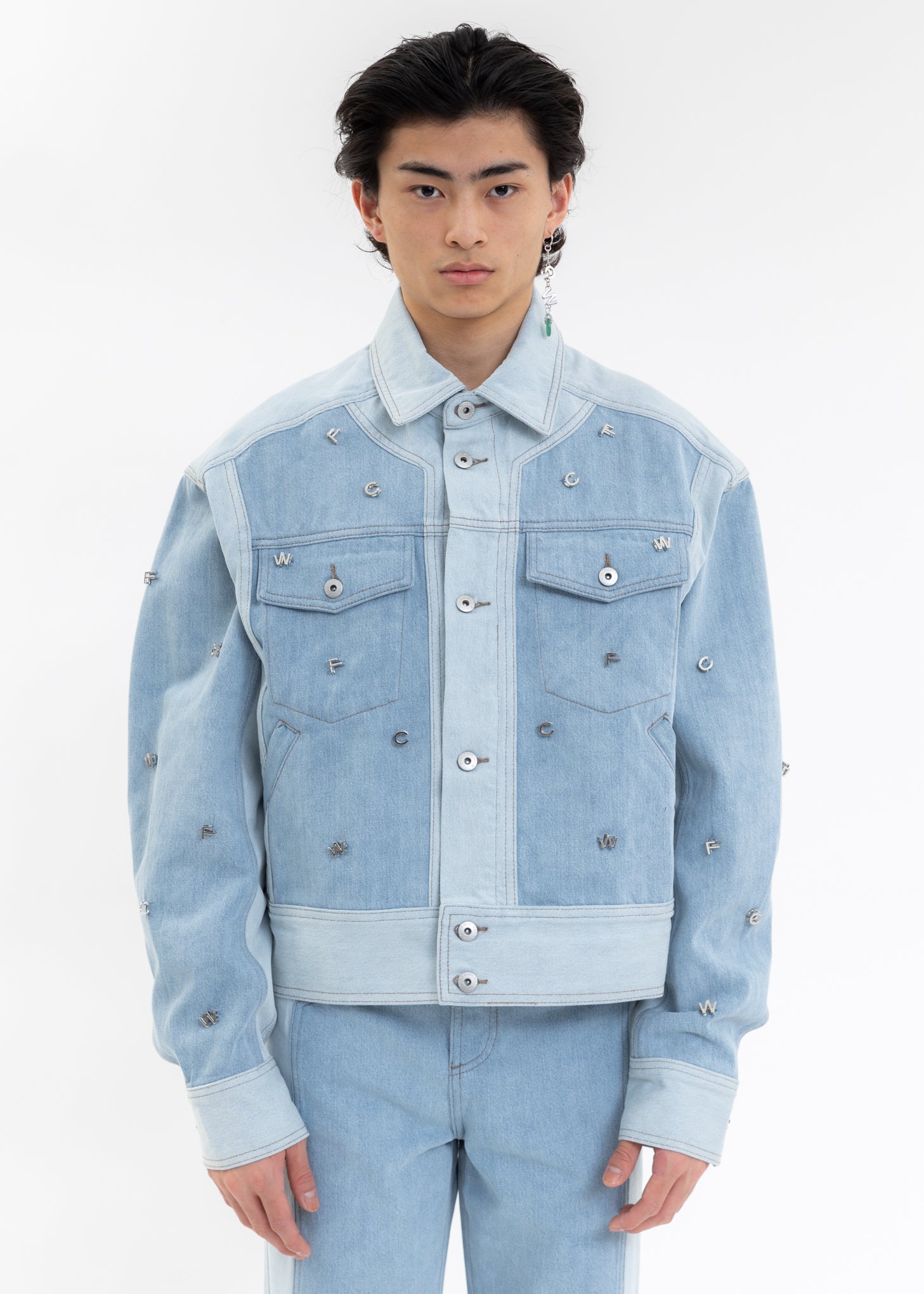 BLUE LOGO EMBELLISHED JACKET