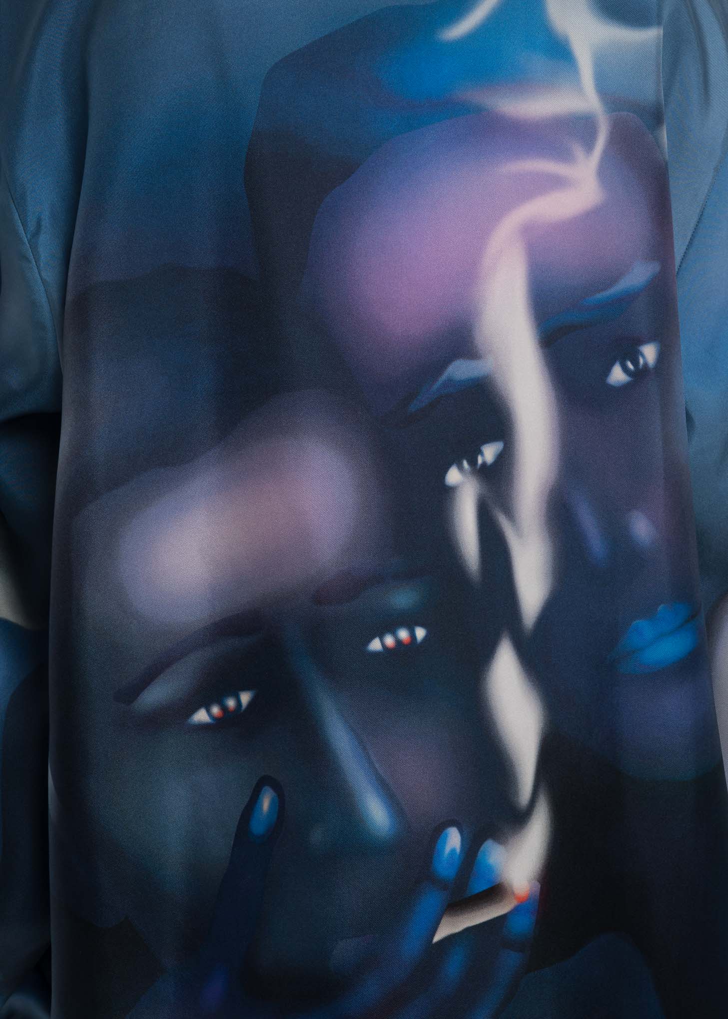Blue Louisa Portrait Silk Shirt - Image 5