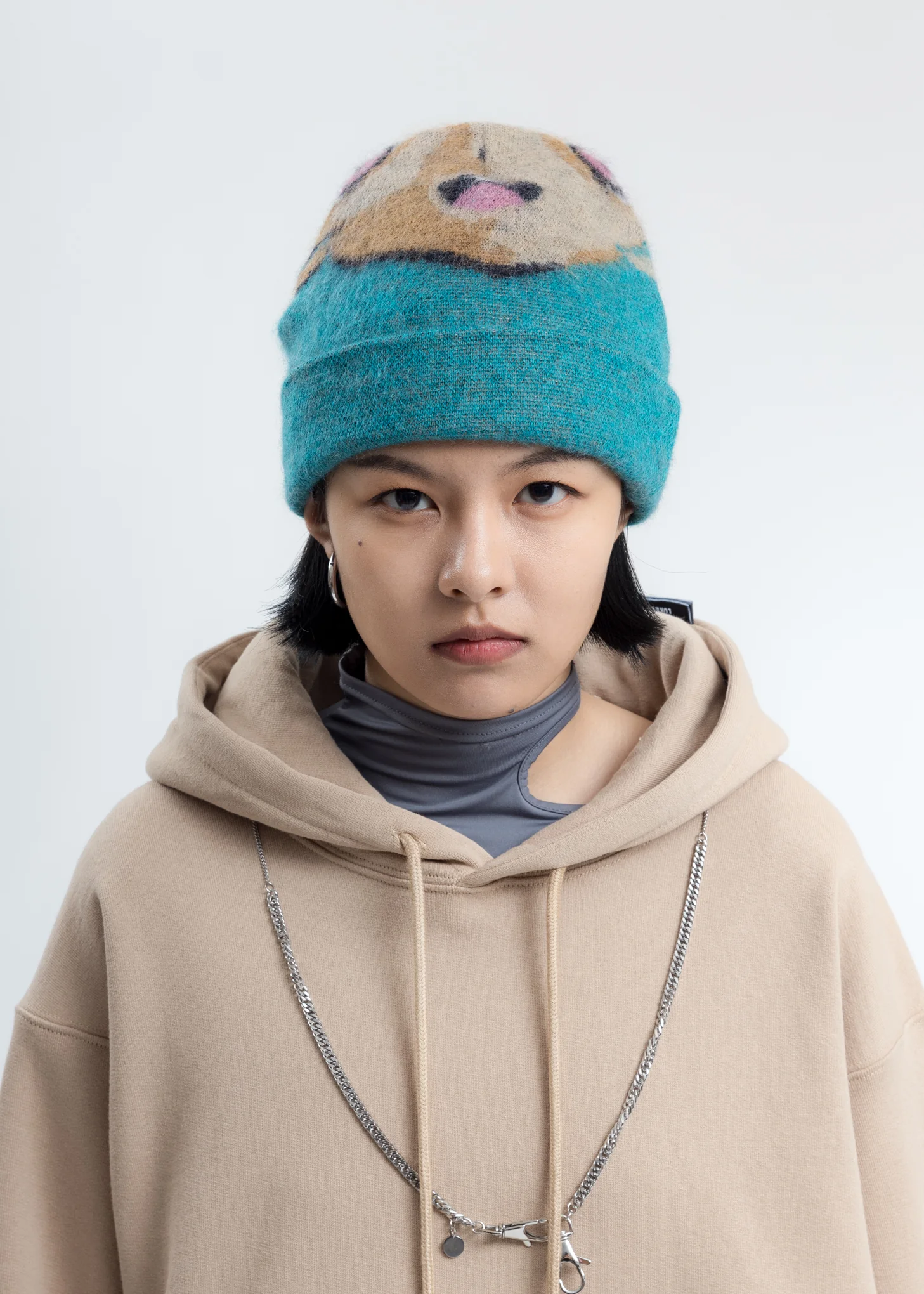 Blue Mask Knit Cap
