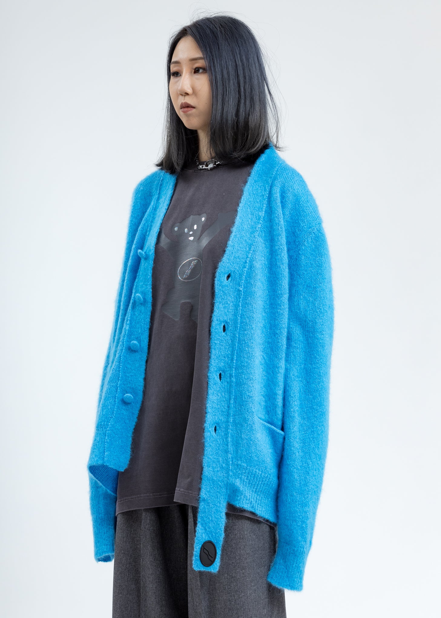 Blue Mohair Cardigan - Image 2