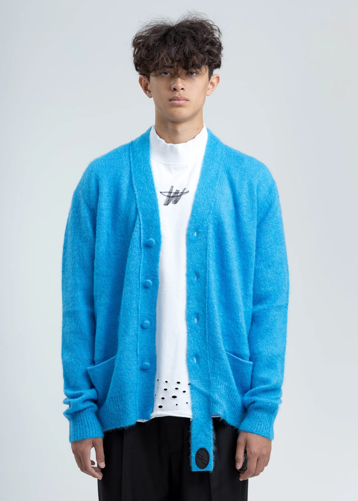Blue Mohair Cardigan - Image 5